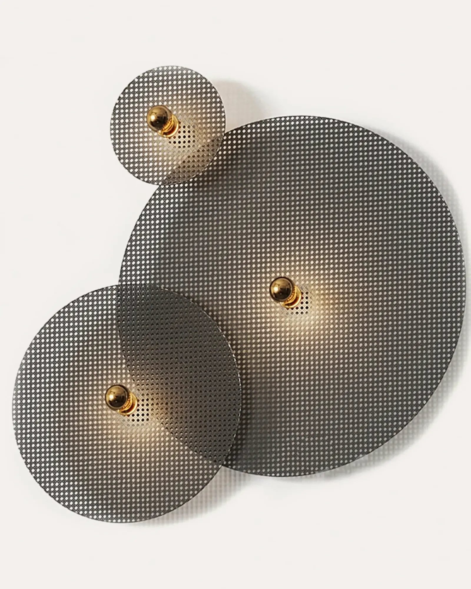 Tan Tan rattan contemporary round shade wall light in black