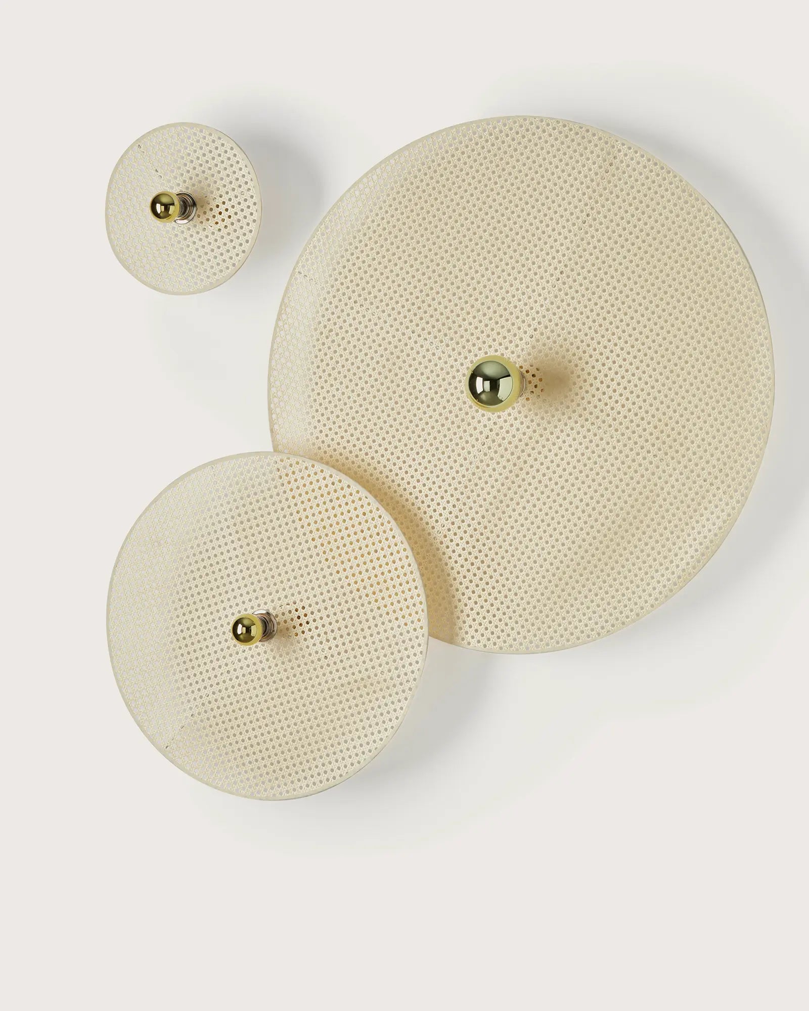 Tan Tan rattan contemporary round shade wall light natural
