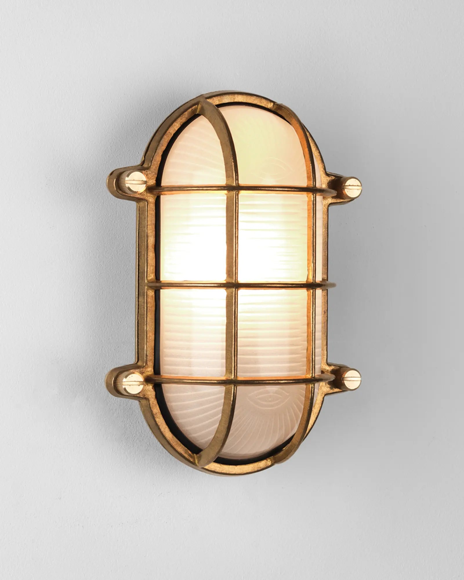 Thurso oval brass and glass classic wall light