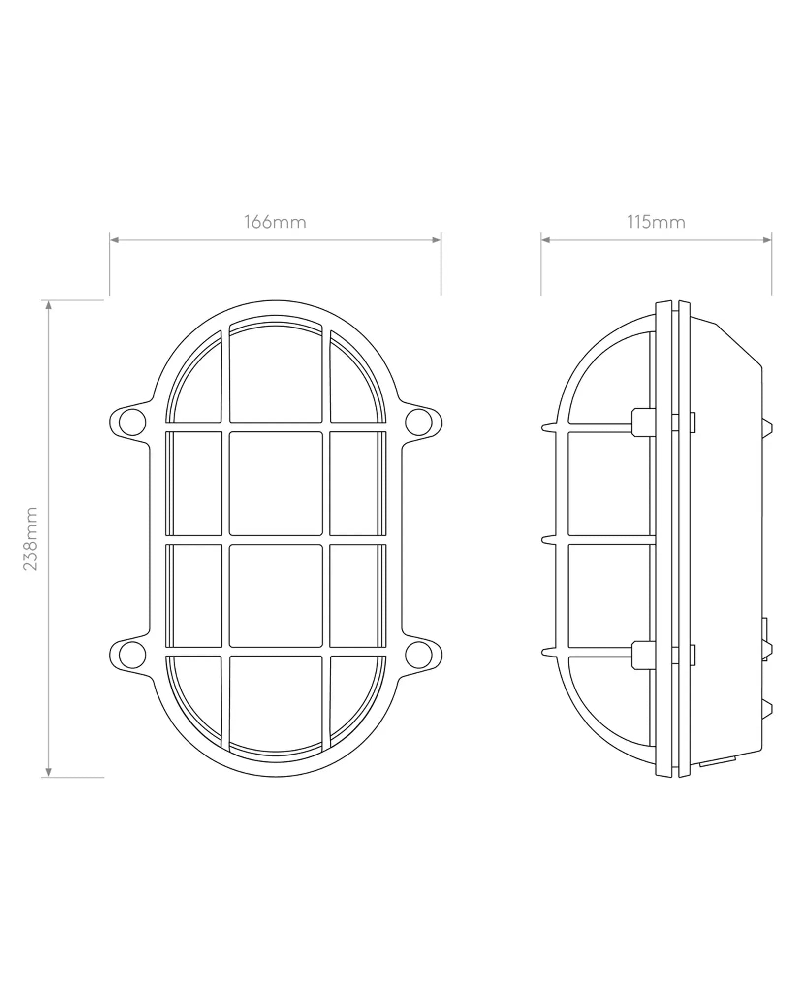 Thurso oval brass and glass classic wall light sizes