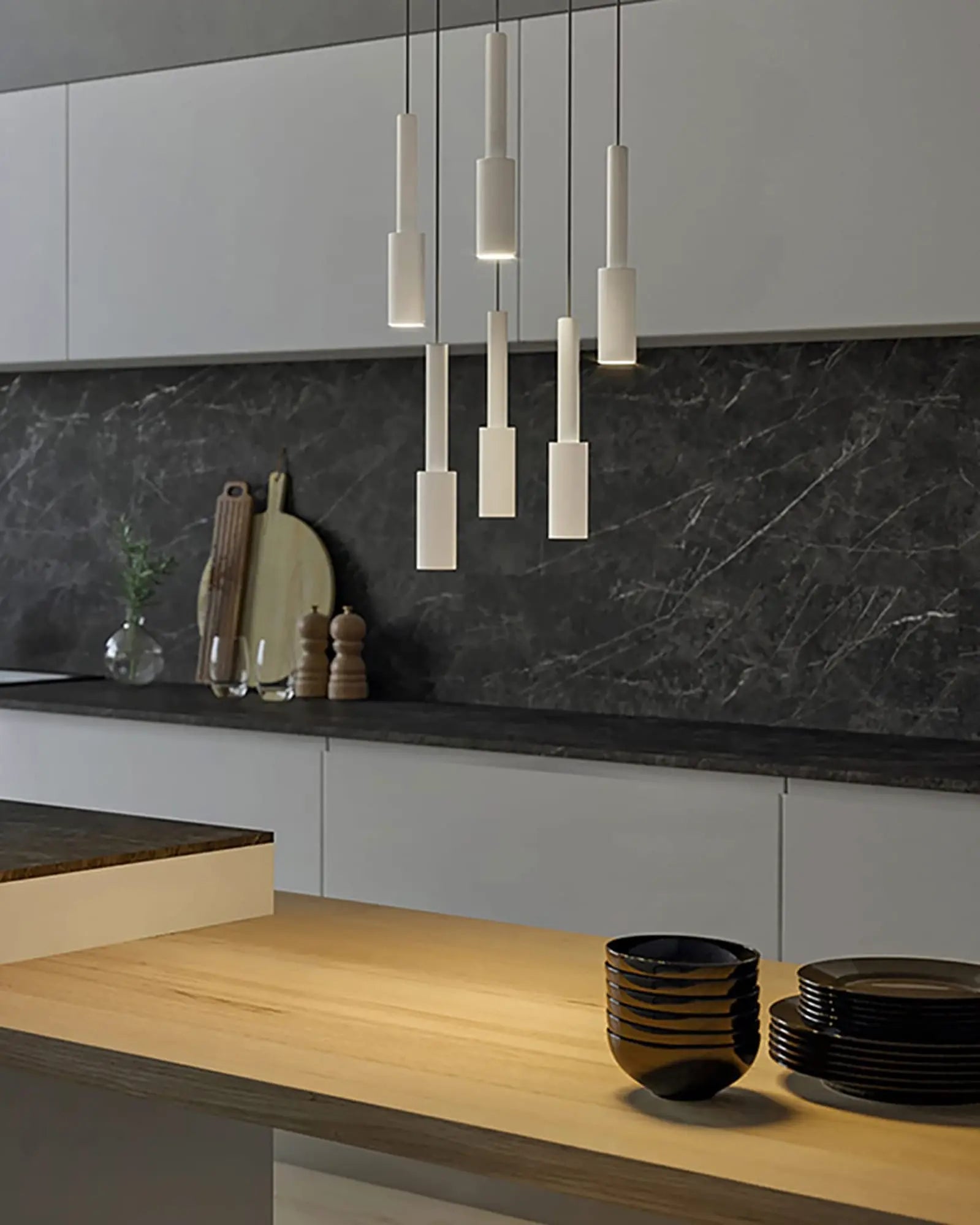 Tubino Pendant light cluster on kitchen island