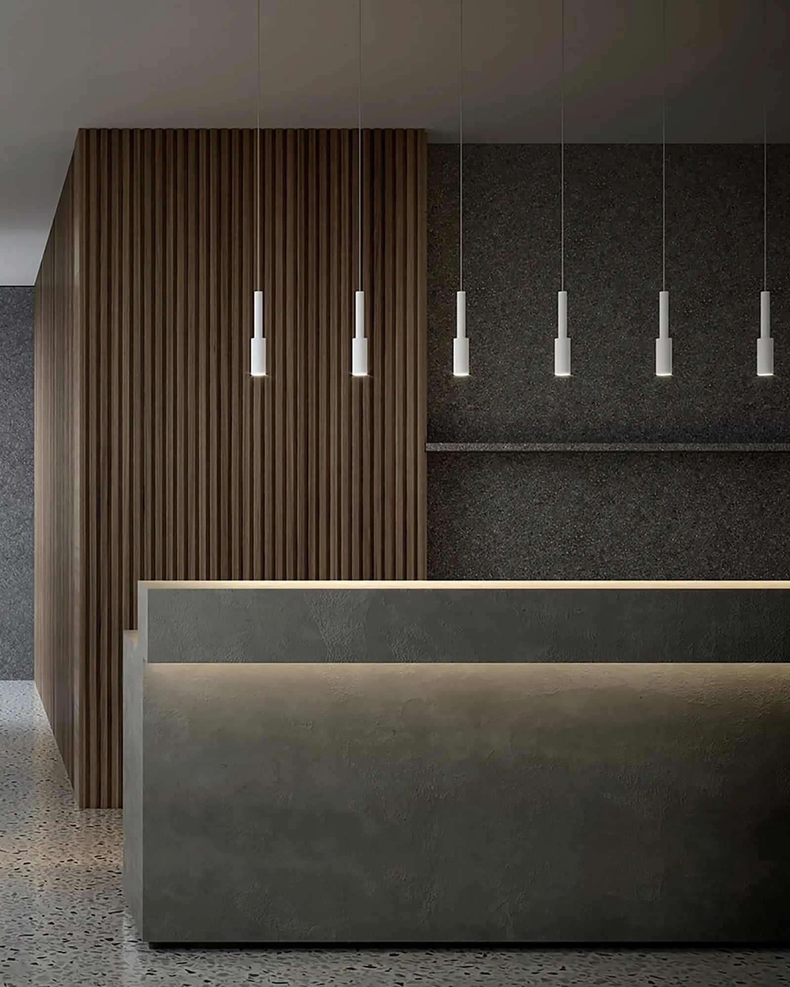 Tubino Pendant light cluster over a bench top