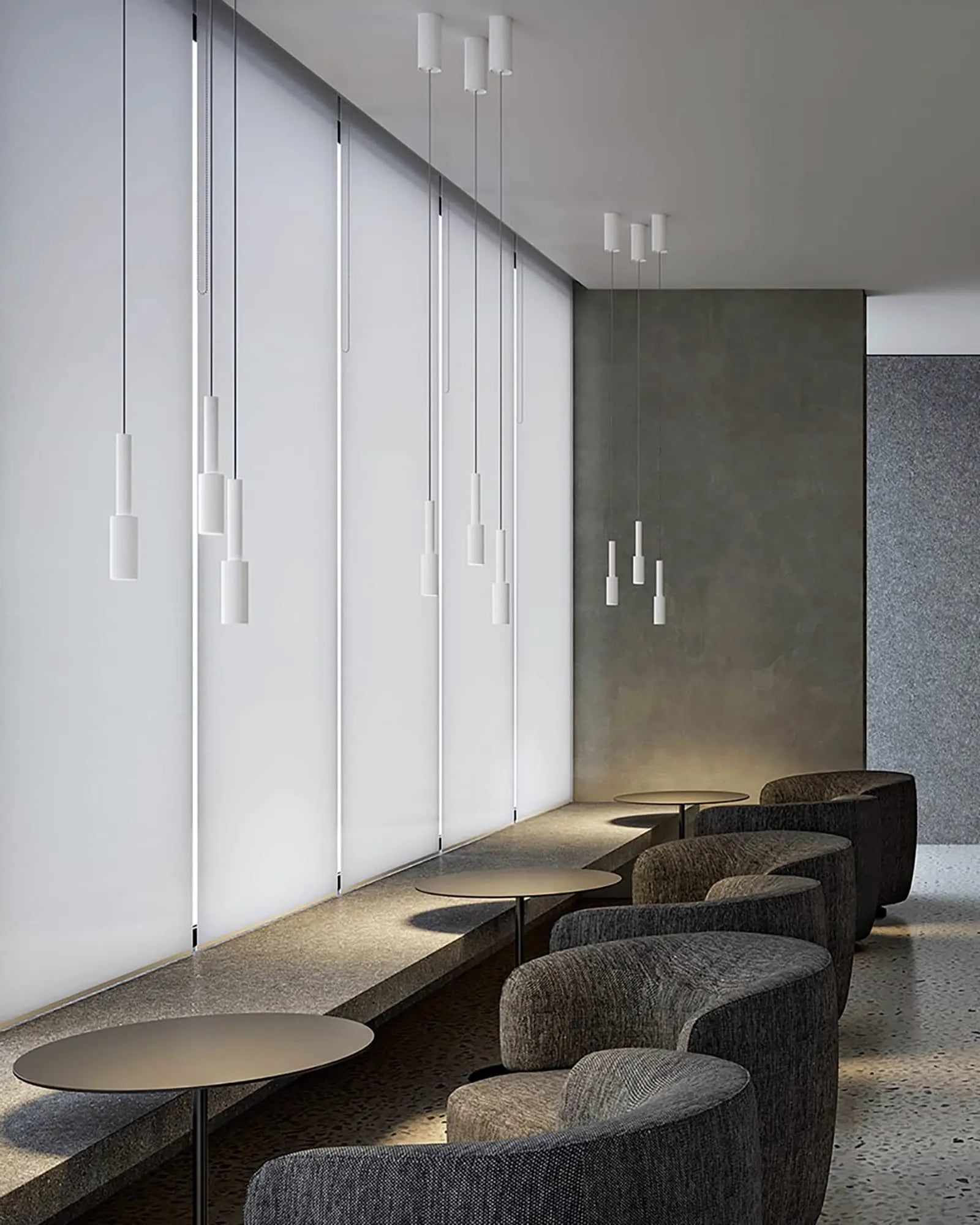 Tubino Pendant light cluster on coffee tables