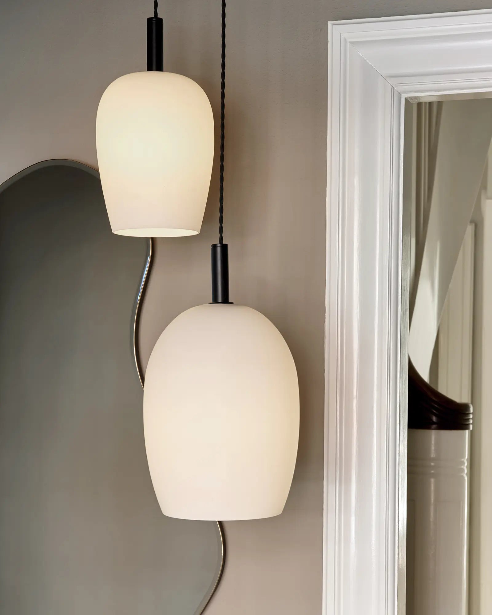 Uma blown glass pendant light cluster