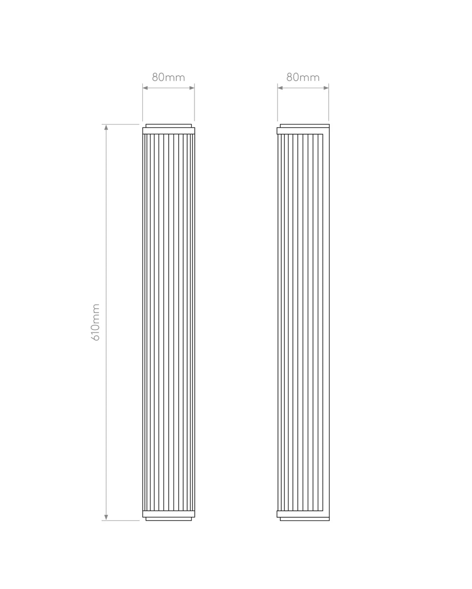 Versailles 600 bathroom wall light sizes
