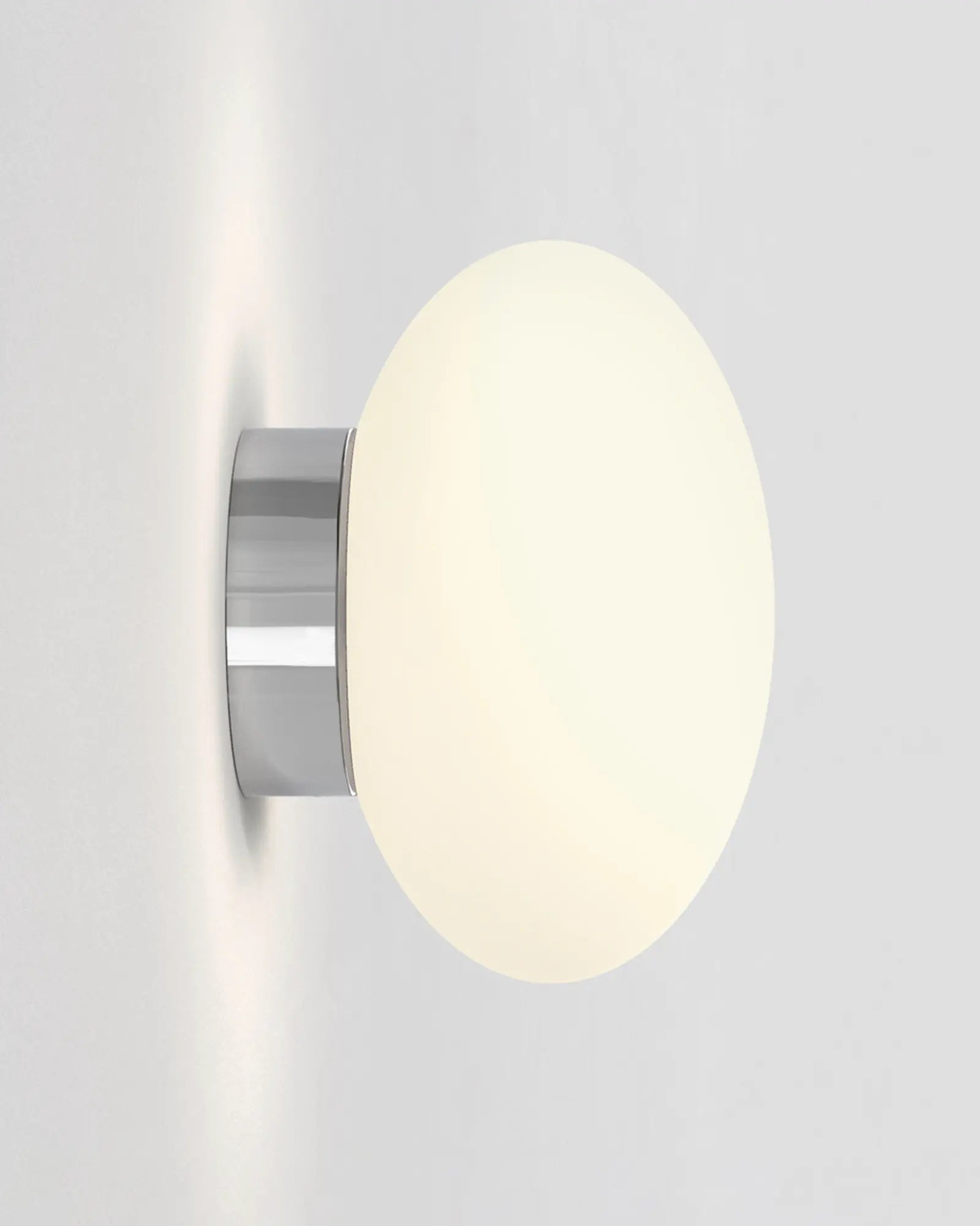 Zeppo orb opal glass bathroom wall light side view