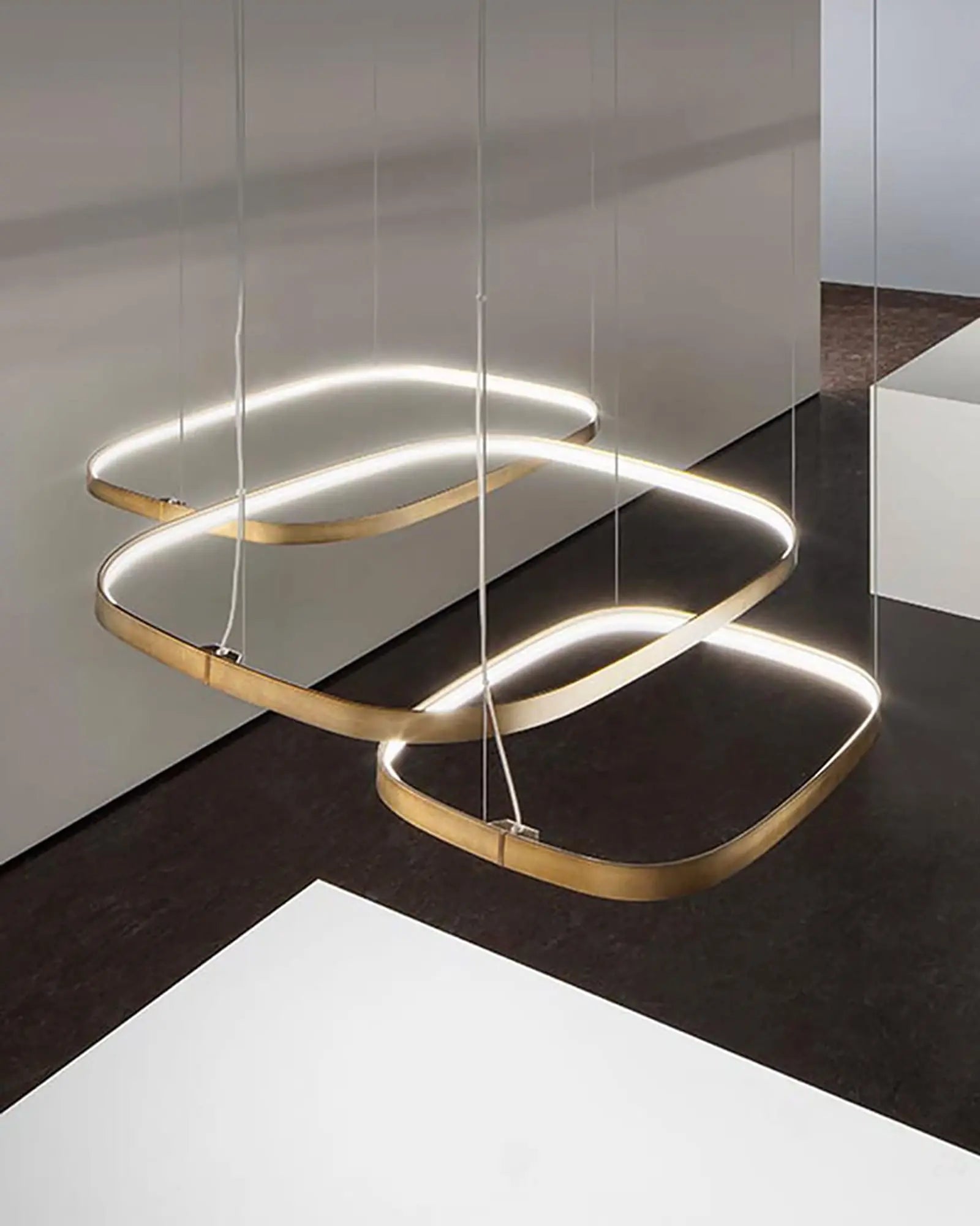 Zero square pendant light cluster