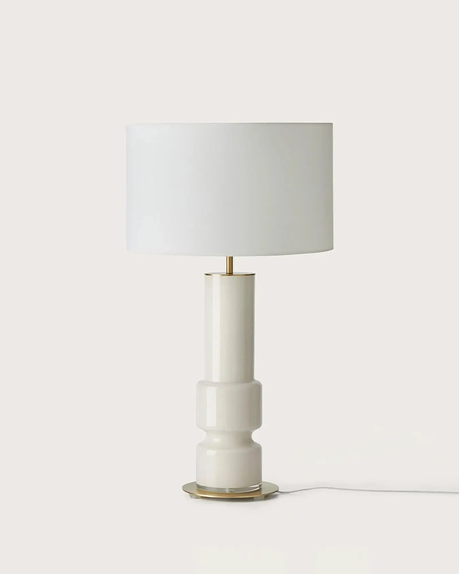 Lusa contemporary decorative ceramic and fabric shade table lamp product photo