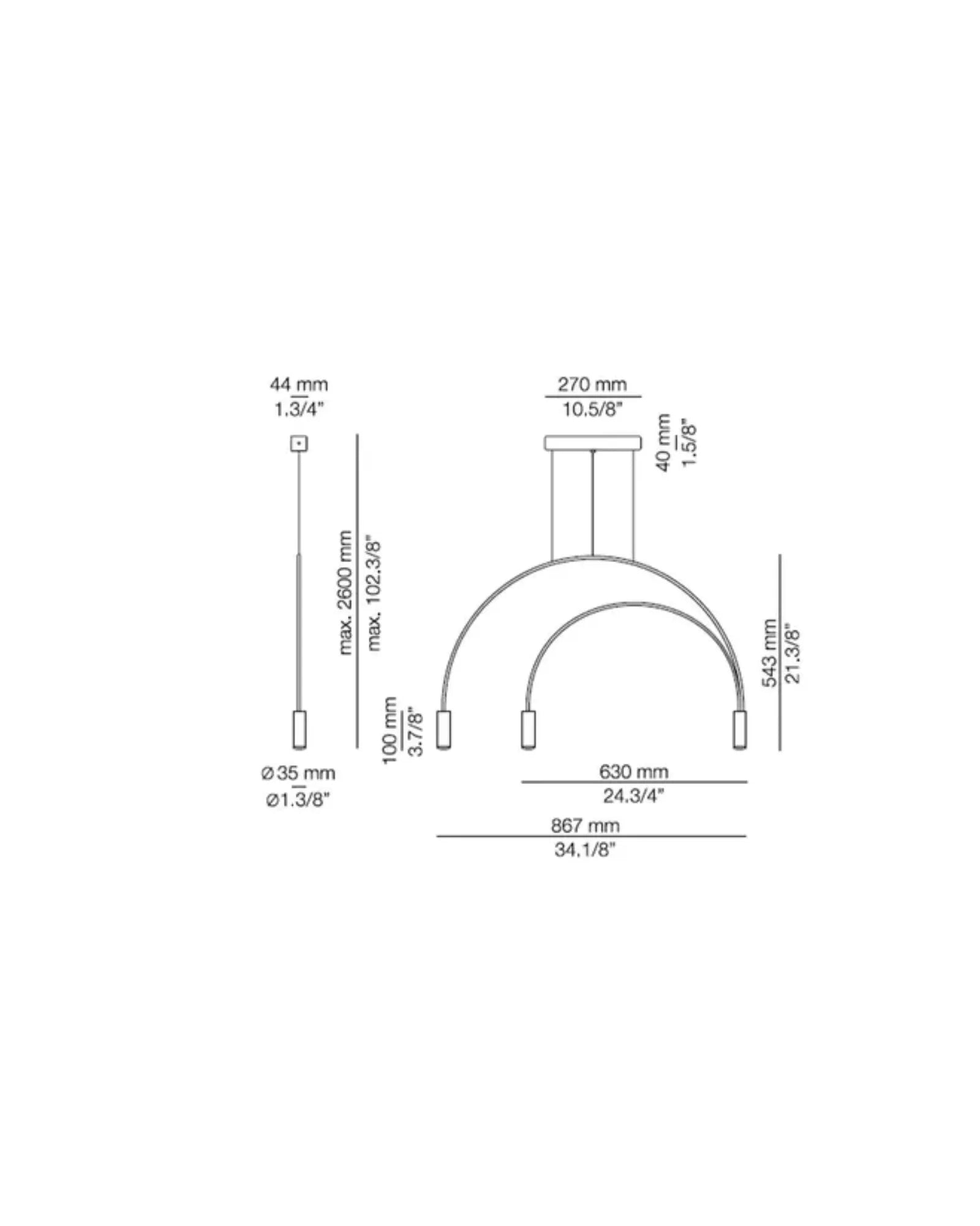 Volta 3lt Pendant Light