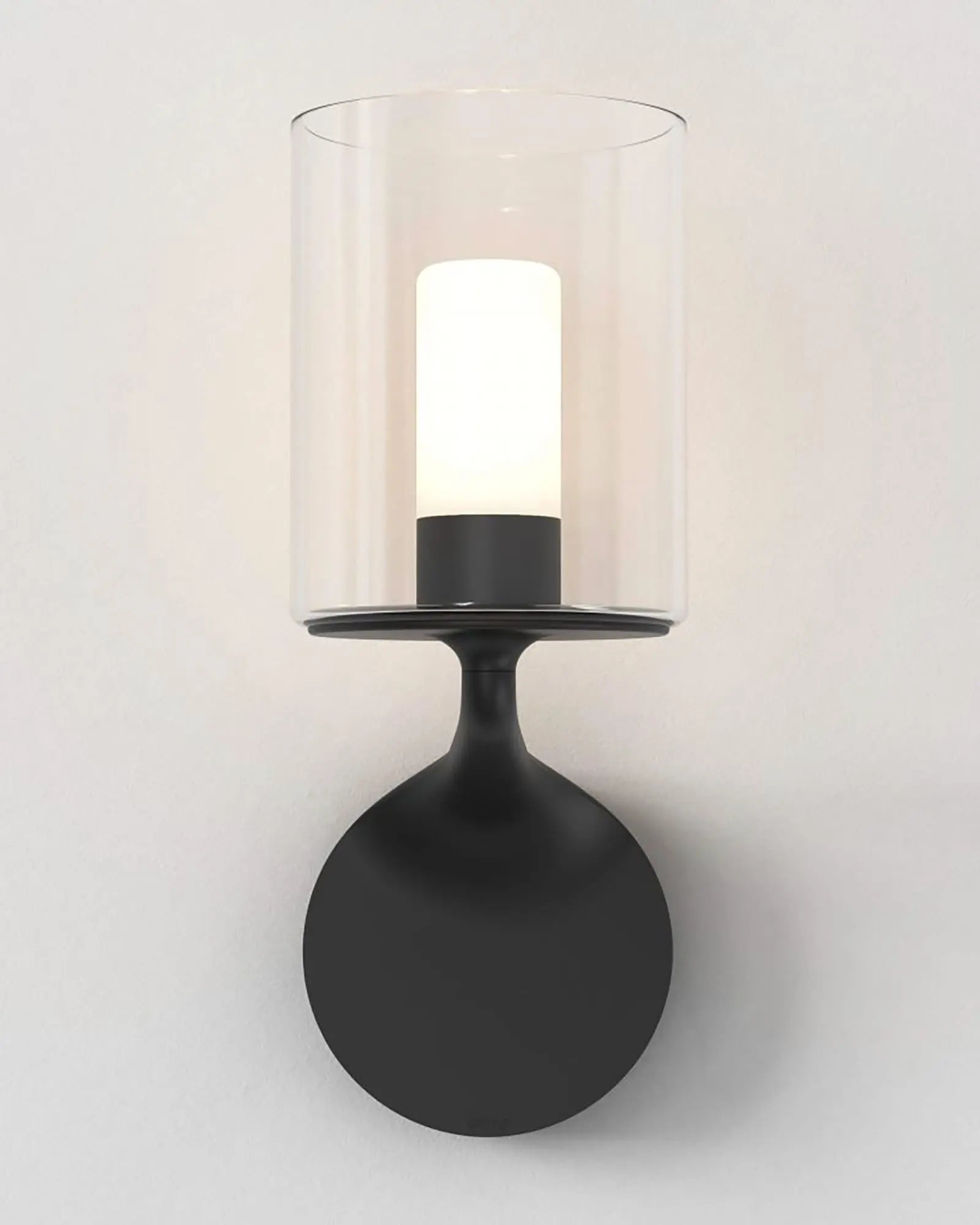 Elena contemporary wall light in metal and glass black
