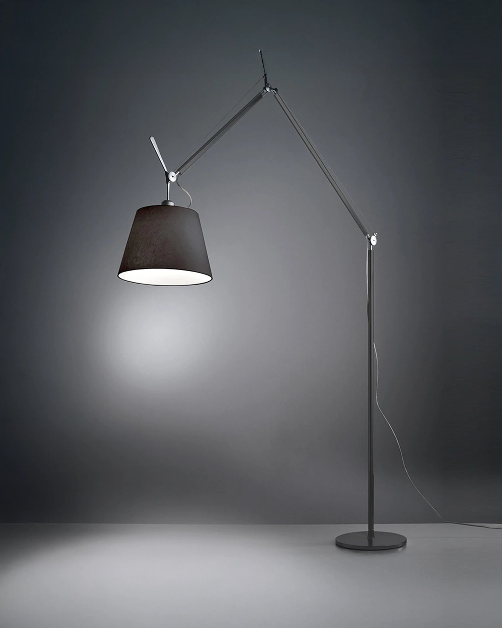 Tolomeo Mega Floor Lamp Large/Grey Satin / Black / Dimmer