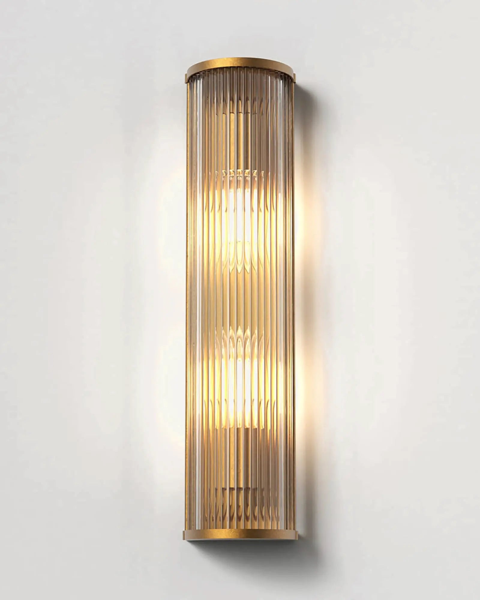 Avignon square wall light in large round brass