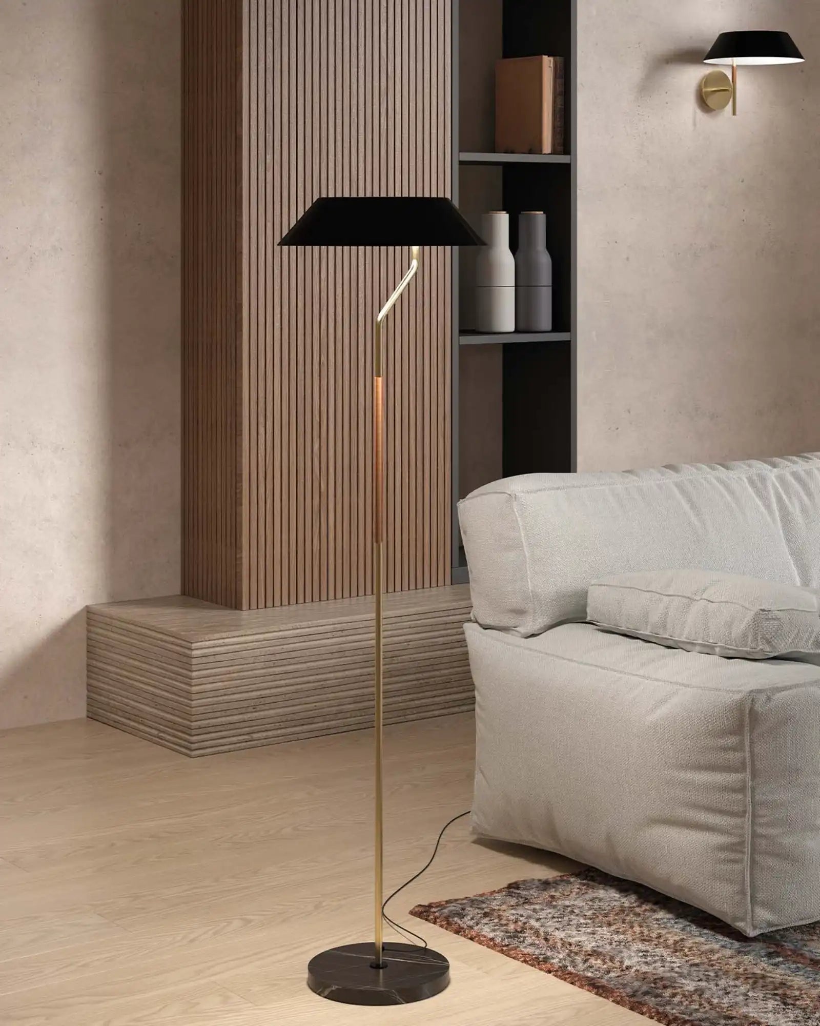 Aider Floor Lamp by Aromas Del Campo featured within a modern living room | Nook Collections