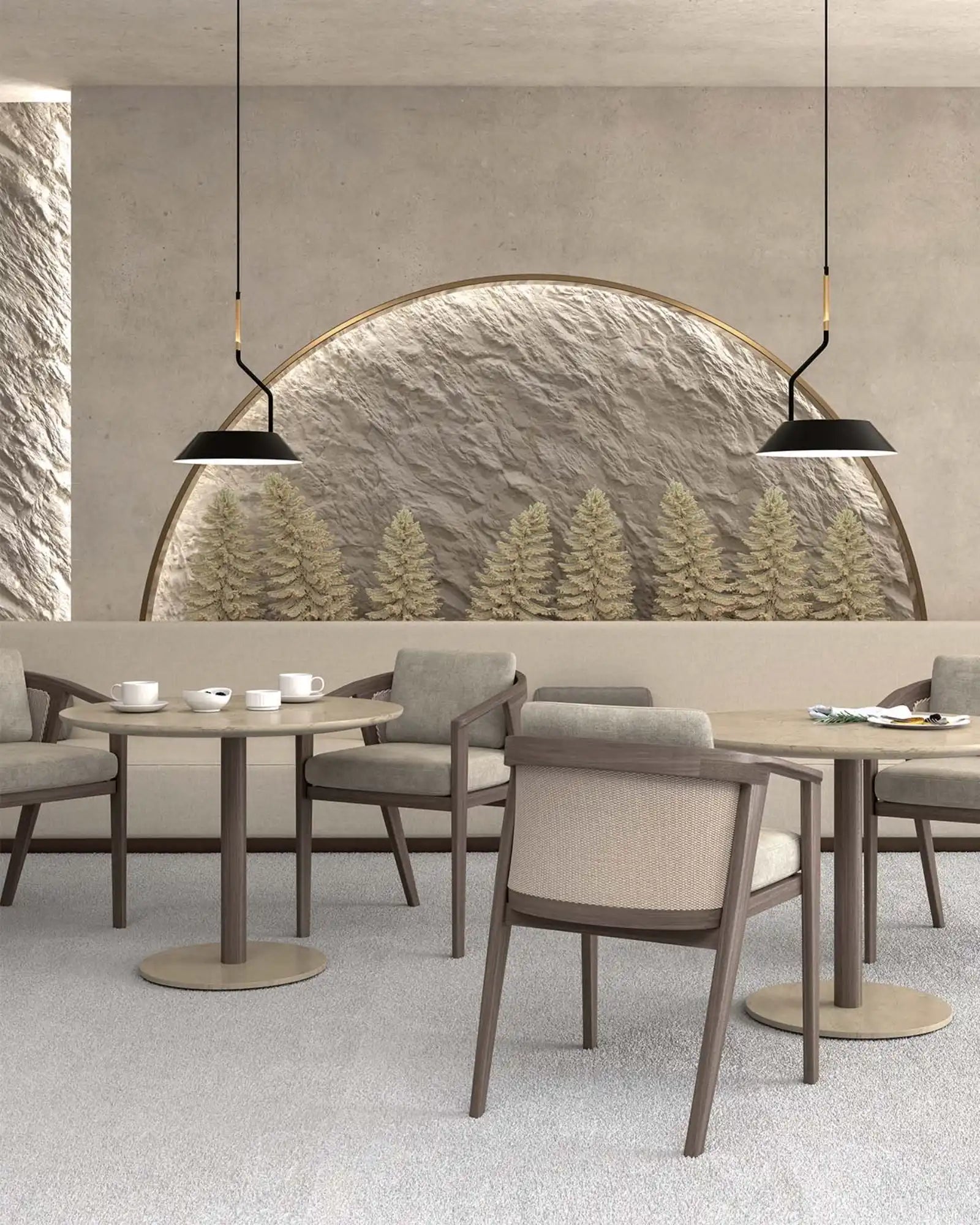 Aider Pendant Lamp by Aromas Del Campo featured within a modern cafe | Nook Collections