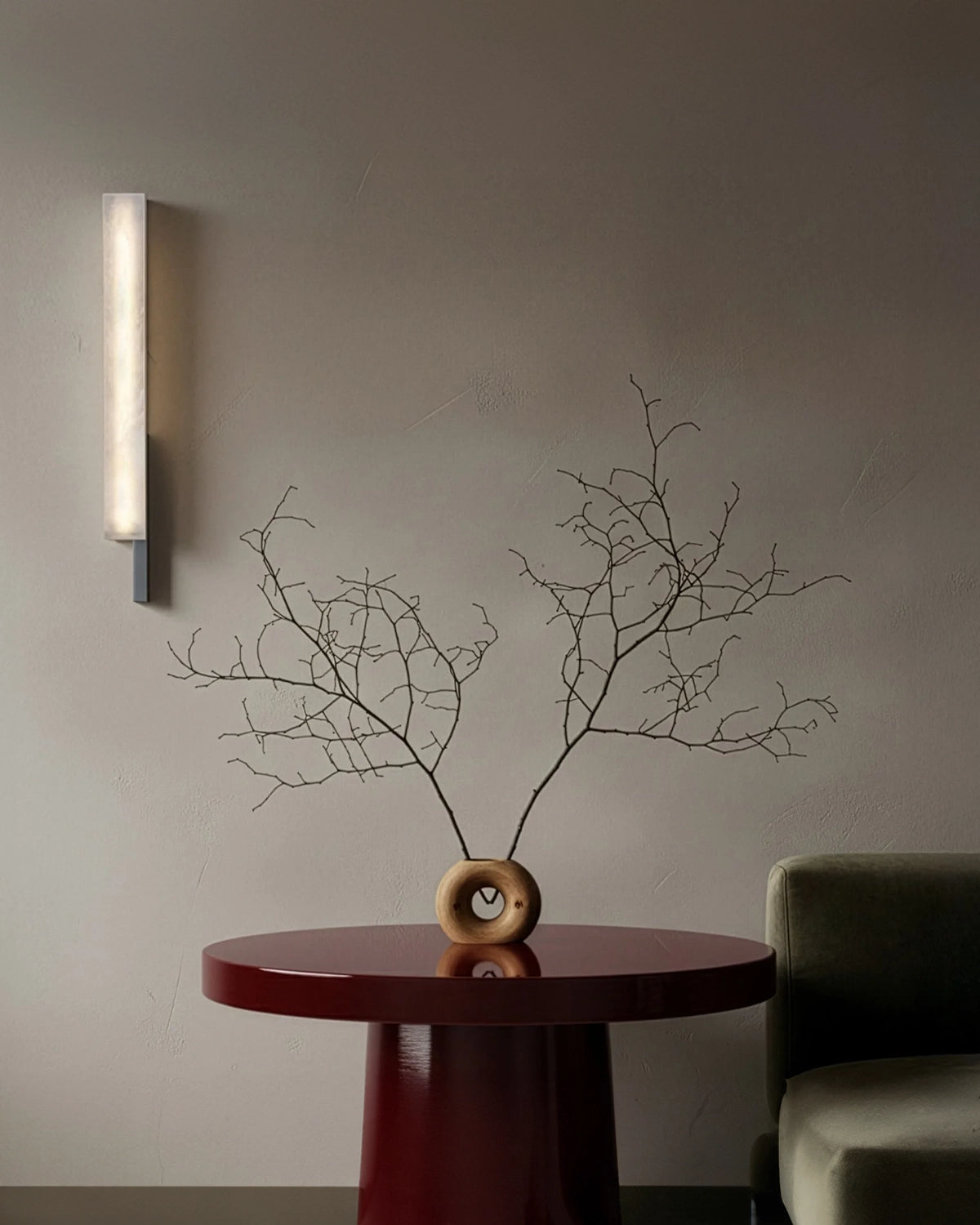 Alabaster Bloc Wall Light
