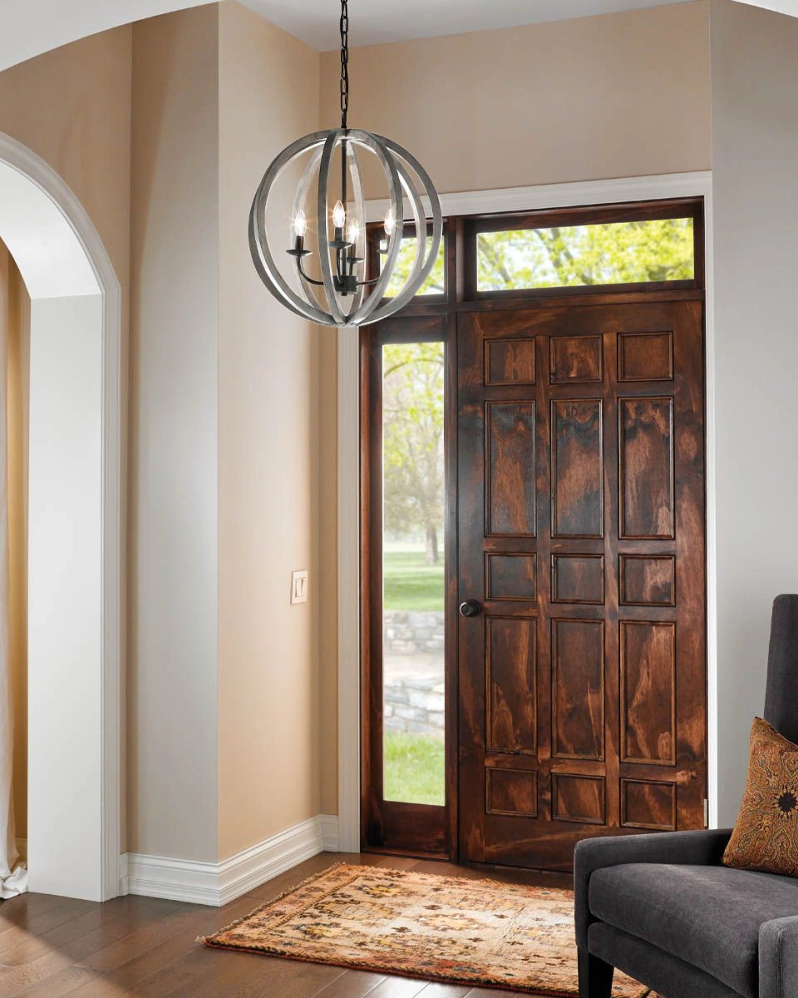 Allier 4lt Pendant by Elstead featured in a traditional living room | Nook Collections