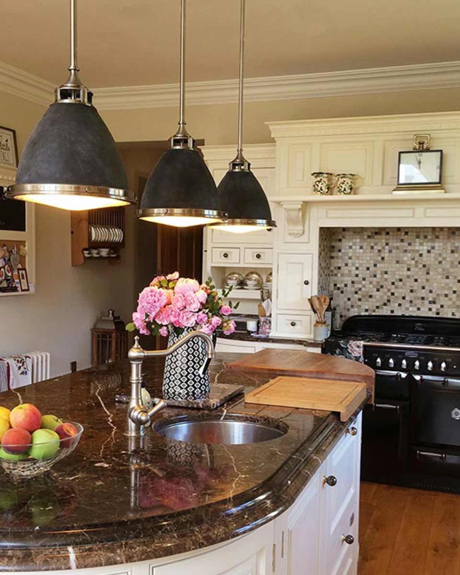 Amalia Pendant Light by Elstead featured in a traditional kitchen | Nook Collections