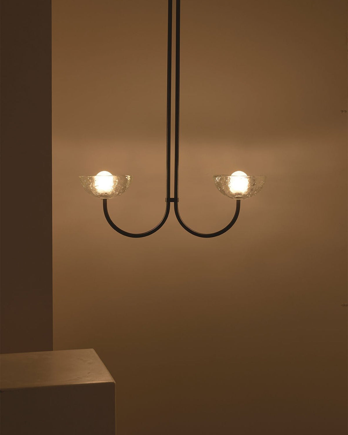 Aurelia Double Pendant Light, Cast Glass