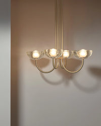 Aurelia Narrow Chandelier, Cast Glass