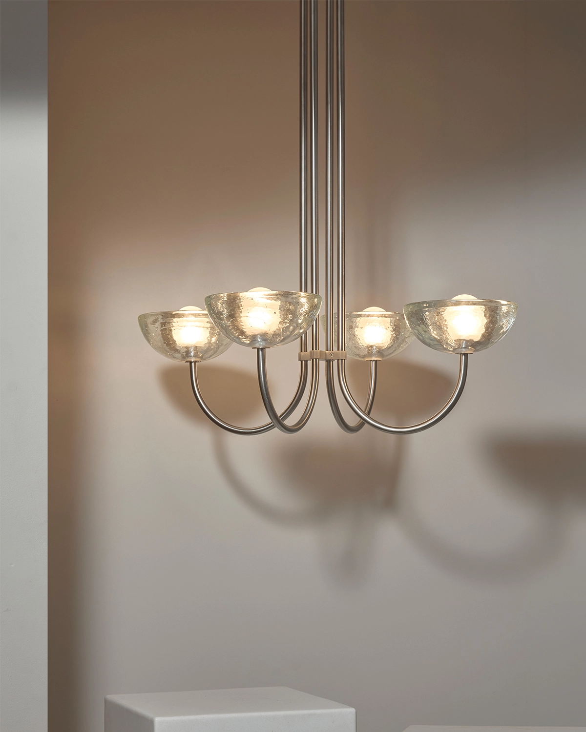 Aurelia Quad Chandelier, Cast Glass