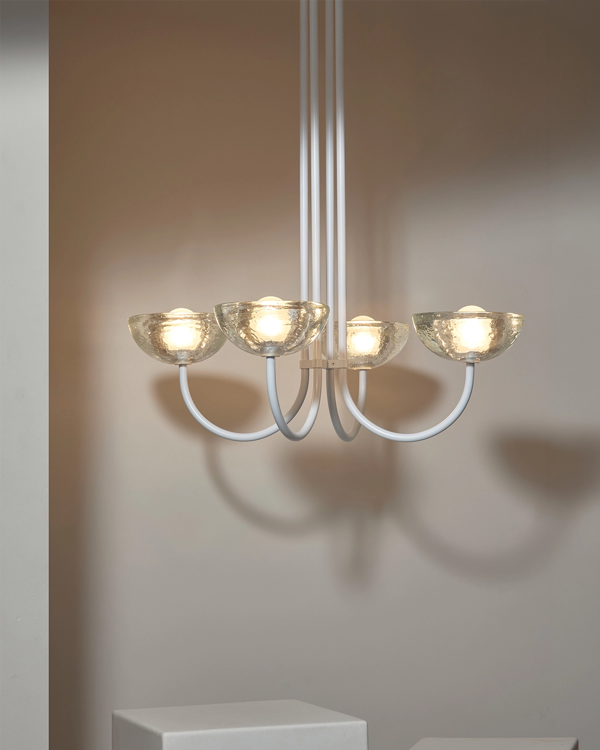 Aurelia Quad Chandelier, Cast Glass