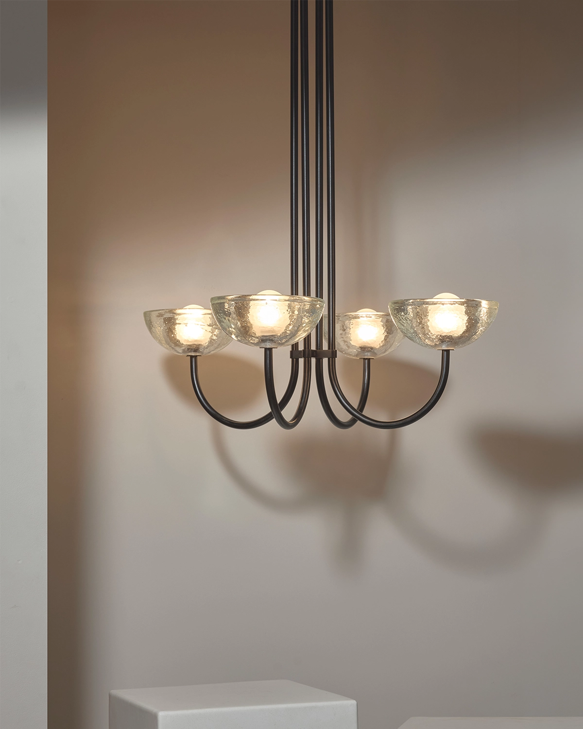 Aurelia Quad Chandelier, Cast Glass