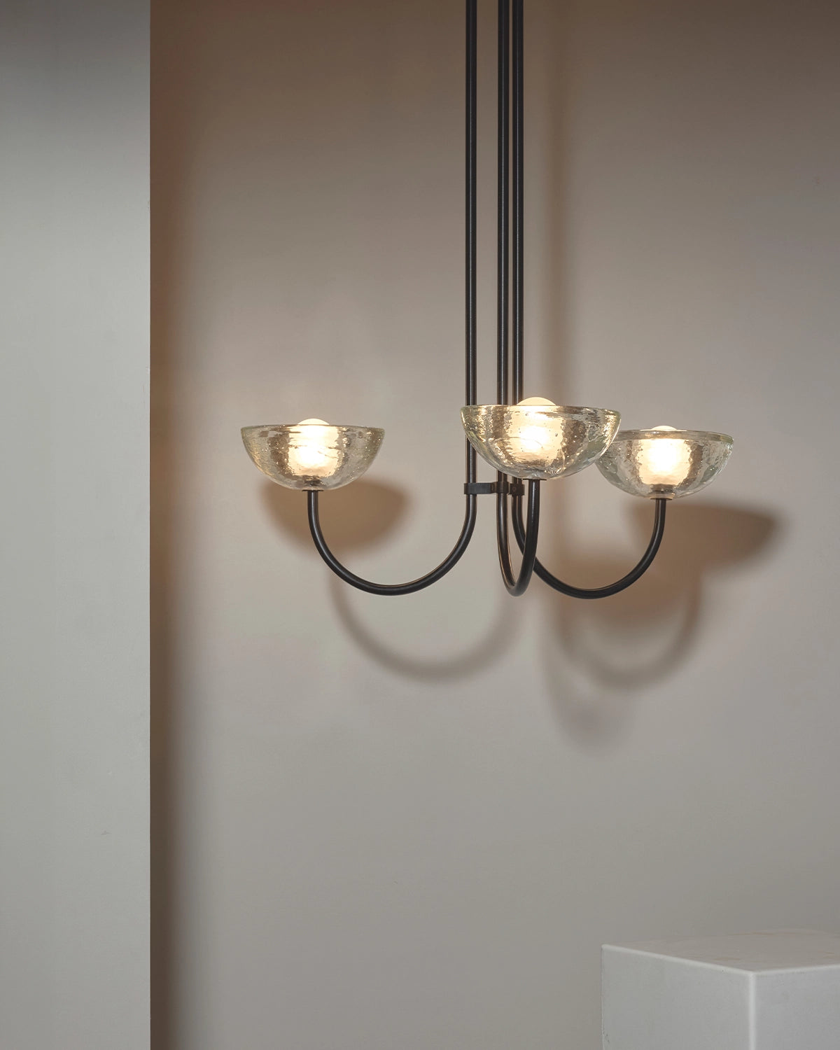 Aurelia Triple Chandelier, Cast Glass