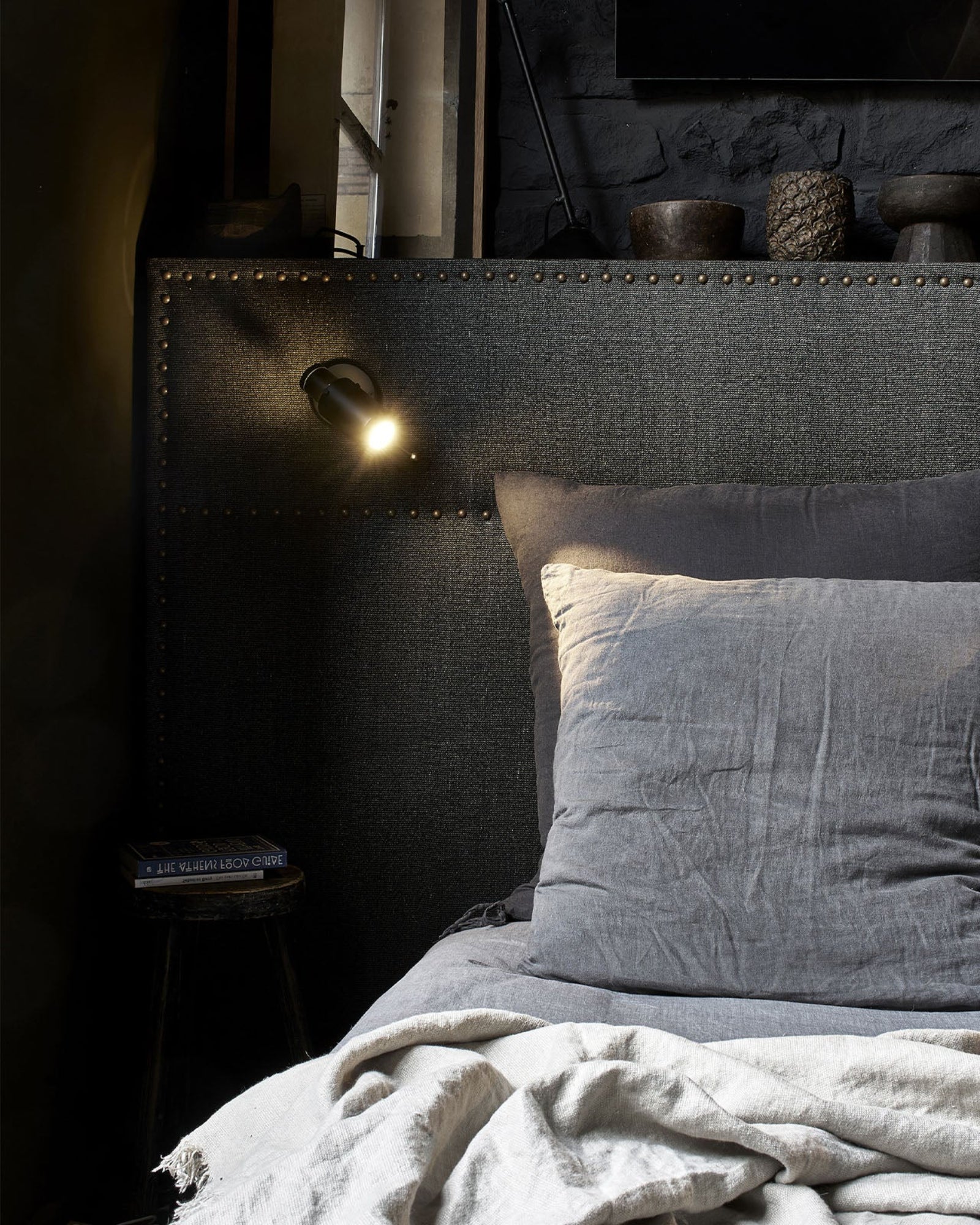 Biny Spot Wall Light by DCW Interiors featured in a contemporary bedroom | Nook Collections