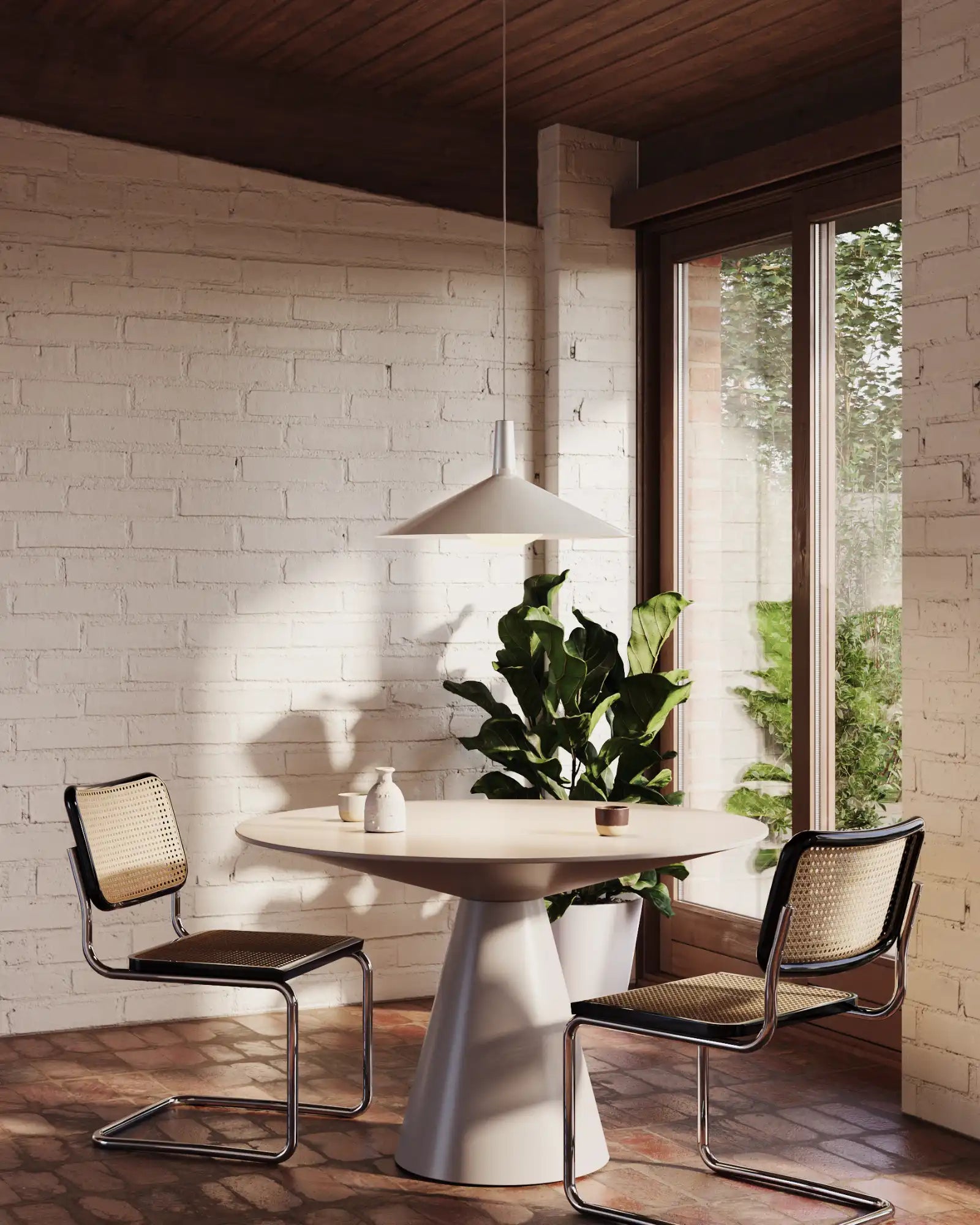 Bower Pendant Light by Tala featured within a contemporary dining room | Nook Collections