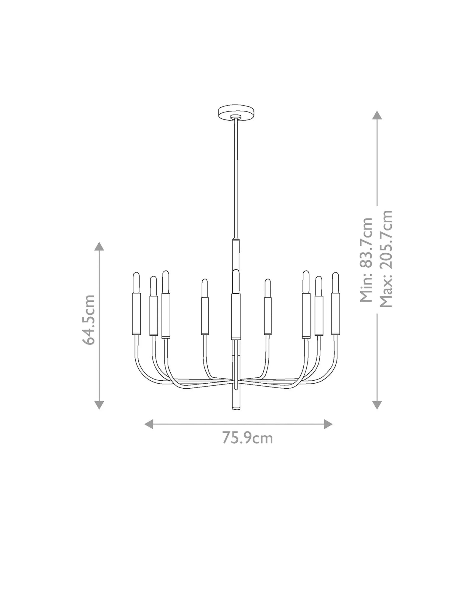 Brianna 9lt Pendant Light