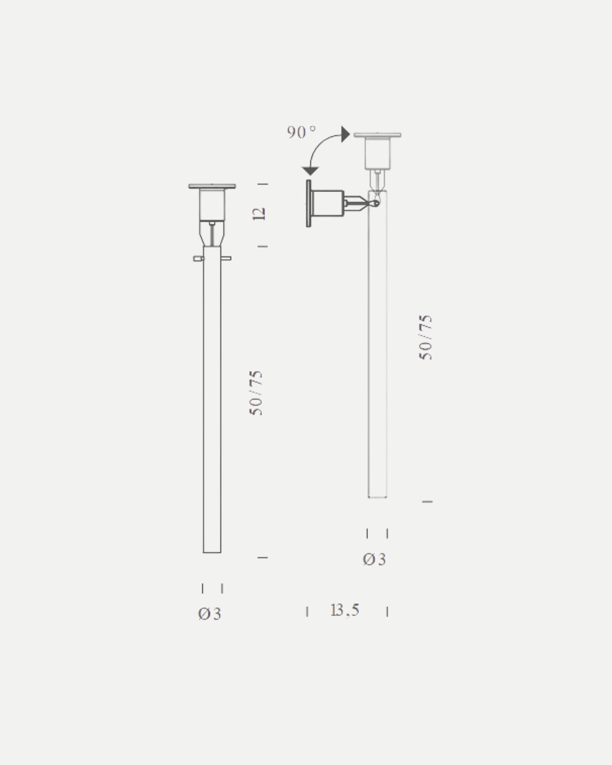 Canna Nuda Wall/Ceiling Light