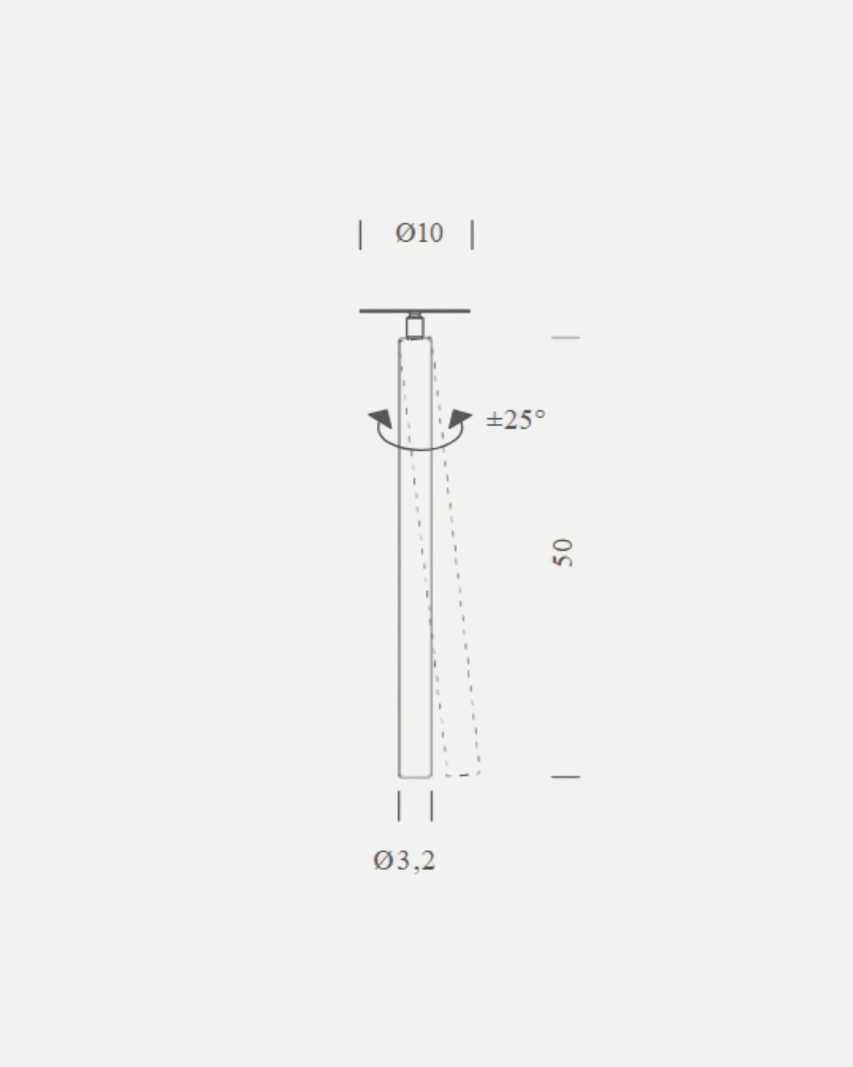 Canna Nuda Metallo Ceiling Light
