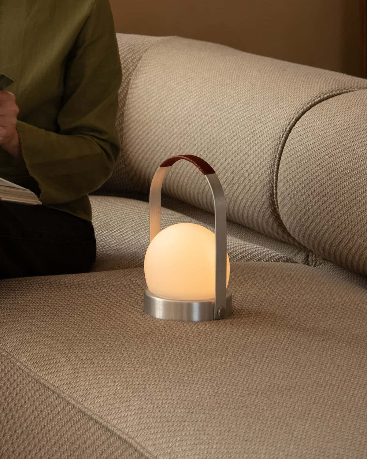Carrie Leather Portable Table Lamp