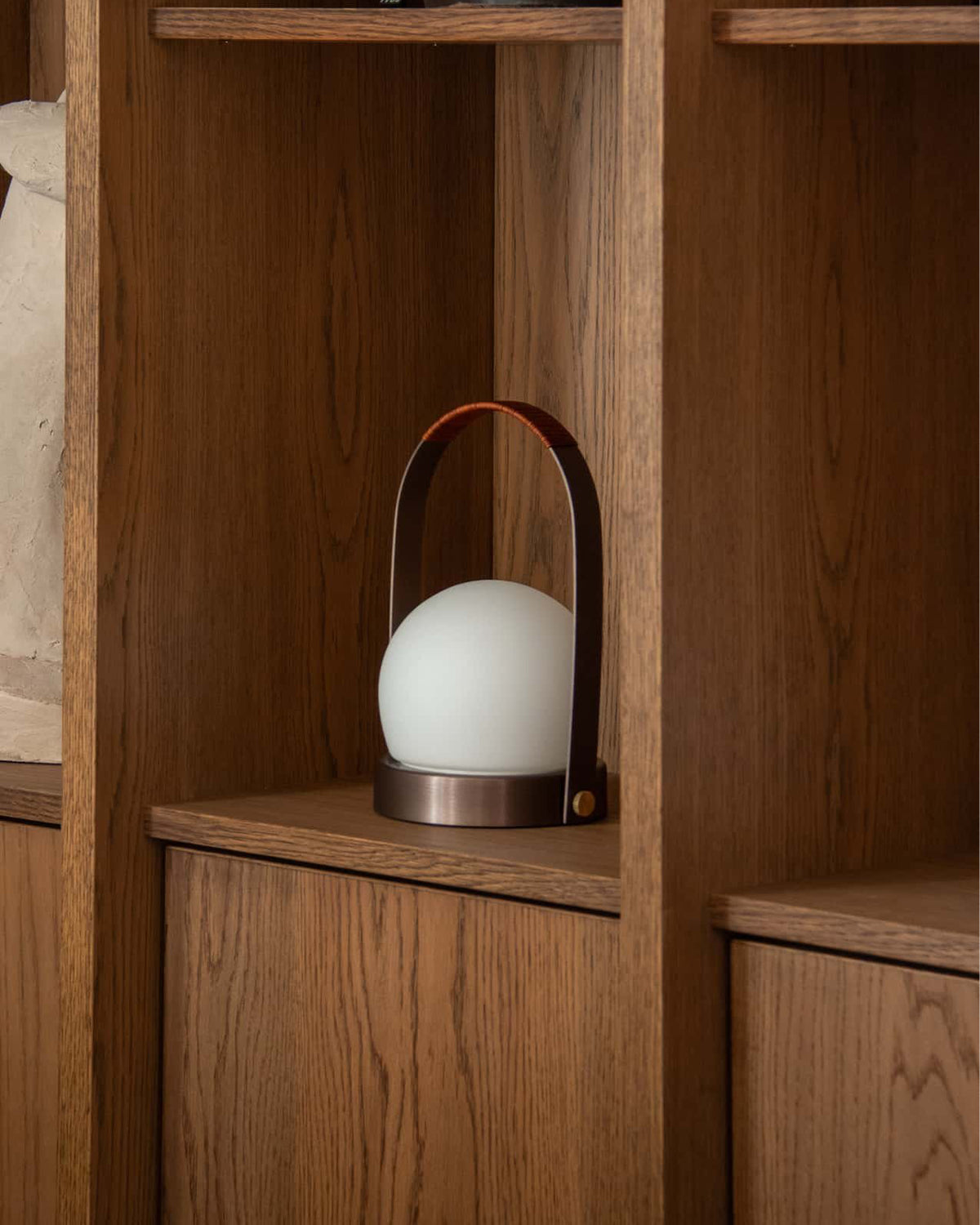 Carrie Leather Portable Table Lamp