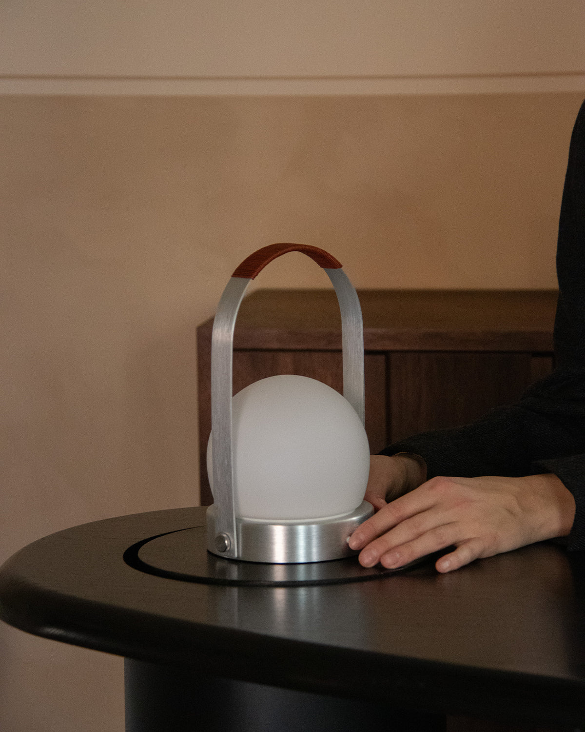 Carrie Leather Portable Table Lamp