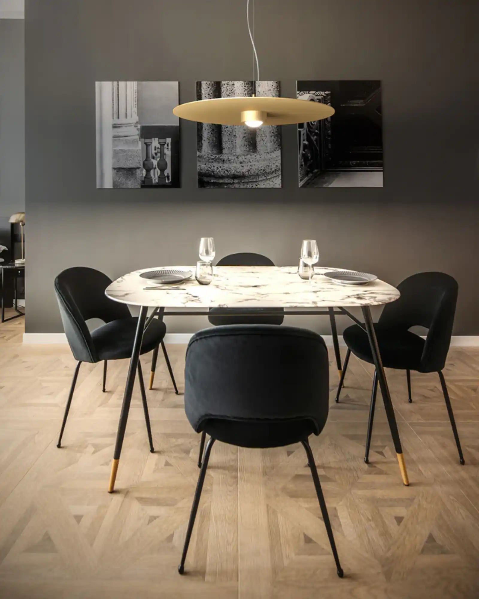 Collide Pendant Light, a metallic pendant light for dining rooms & kitchens