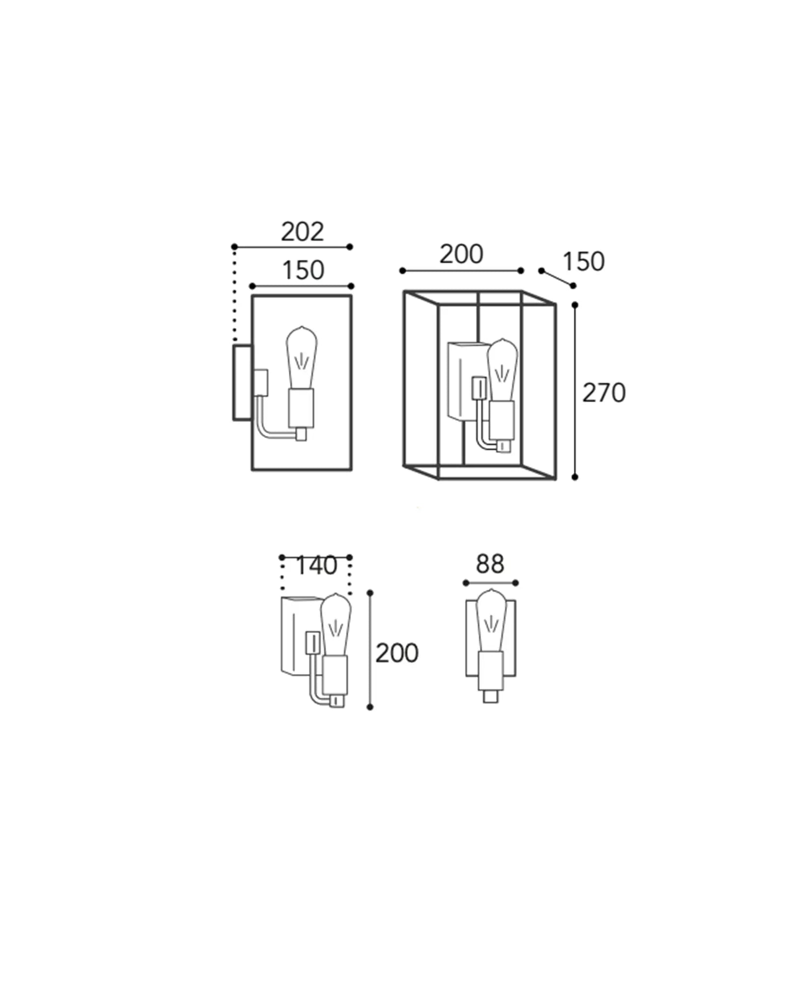 Cubic Square Wall Light