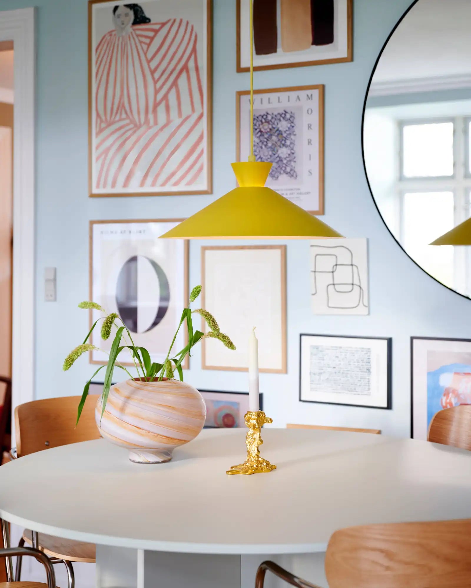 Dial Pendant Light by Nordlux Lighting featured within a nordic dining room | Nook Collections