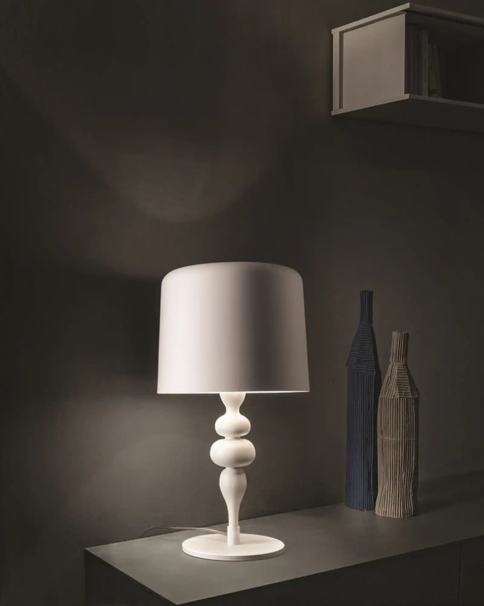 Eva Table Lamp by Masiero Lighting featured within a contemporary home office | Nook Collections