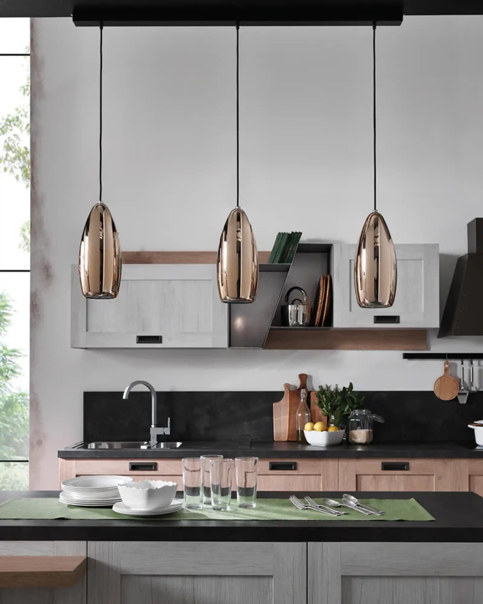 Flute Pendant Light by Cangini & Tucci featured within a contemporary kitchen | Nook Collections