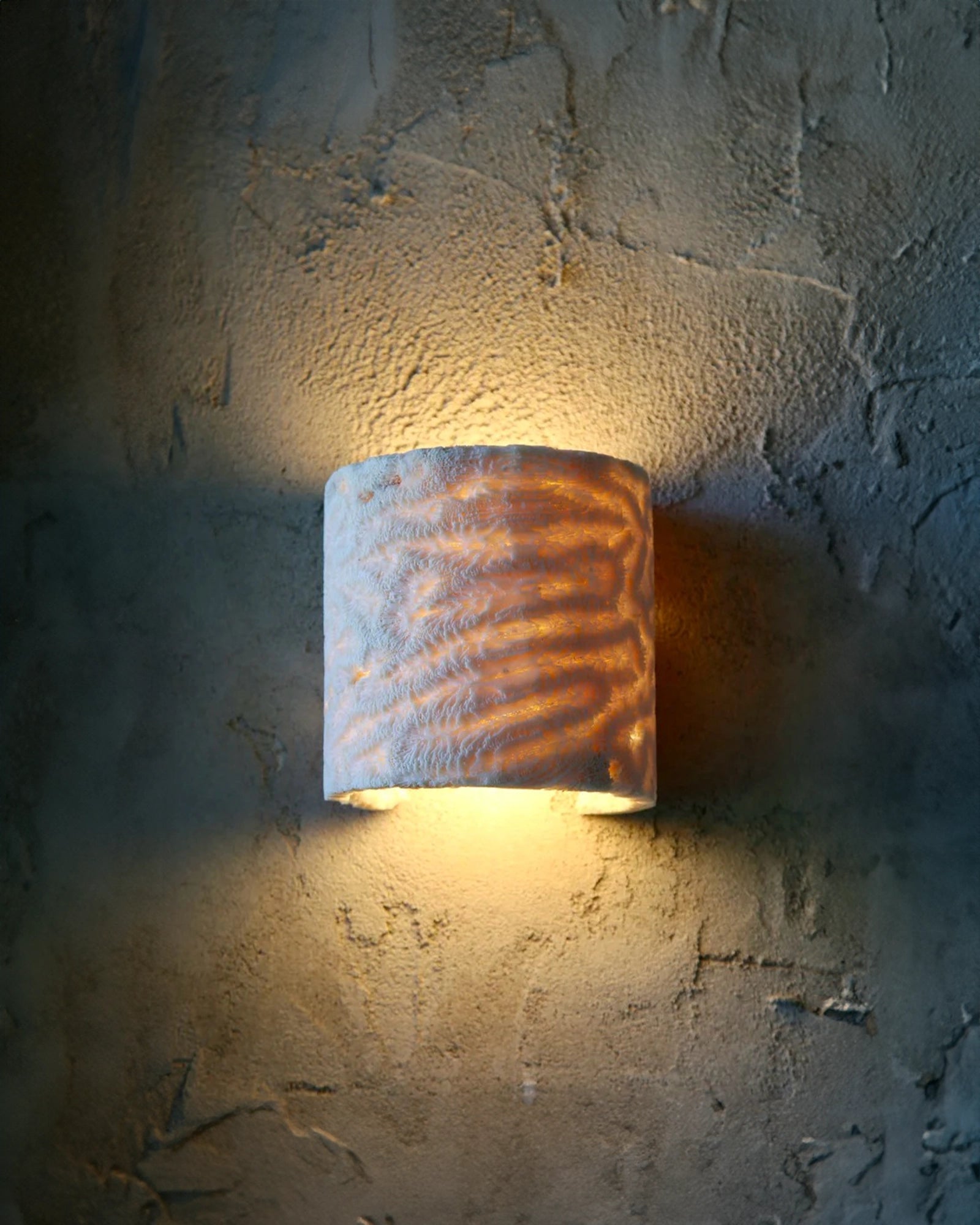 Fossil Coral Tube Flush Wall Light