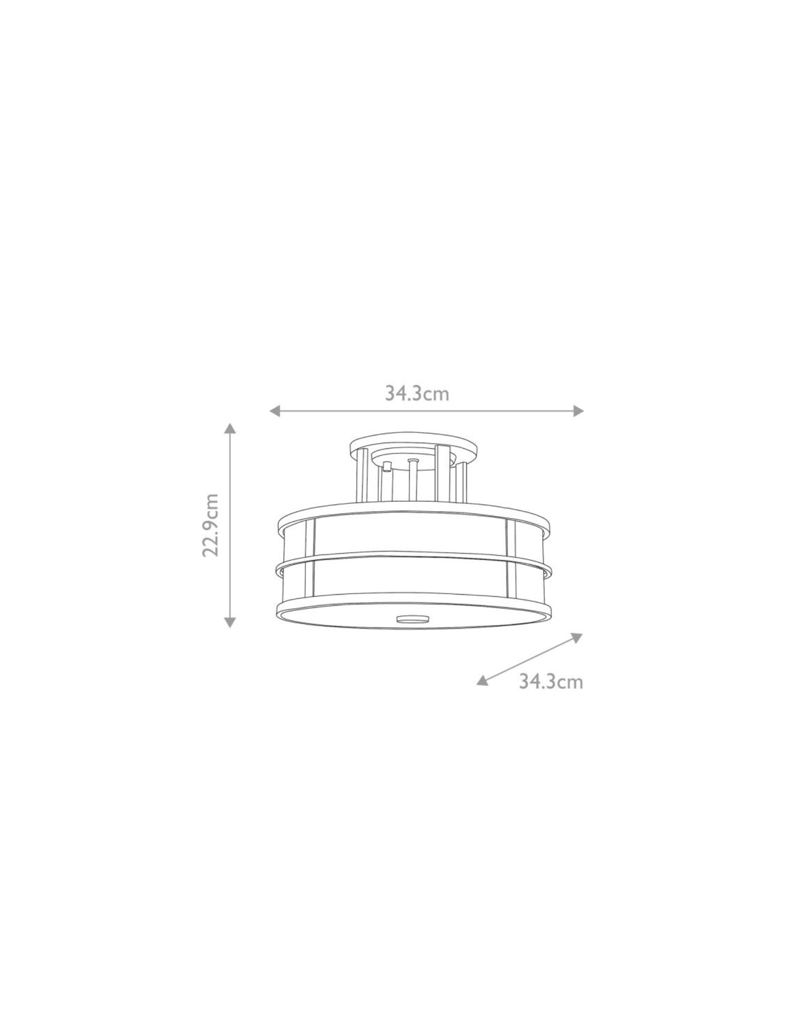 Fusion 3lt Semi-Flush Ceiling Light