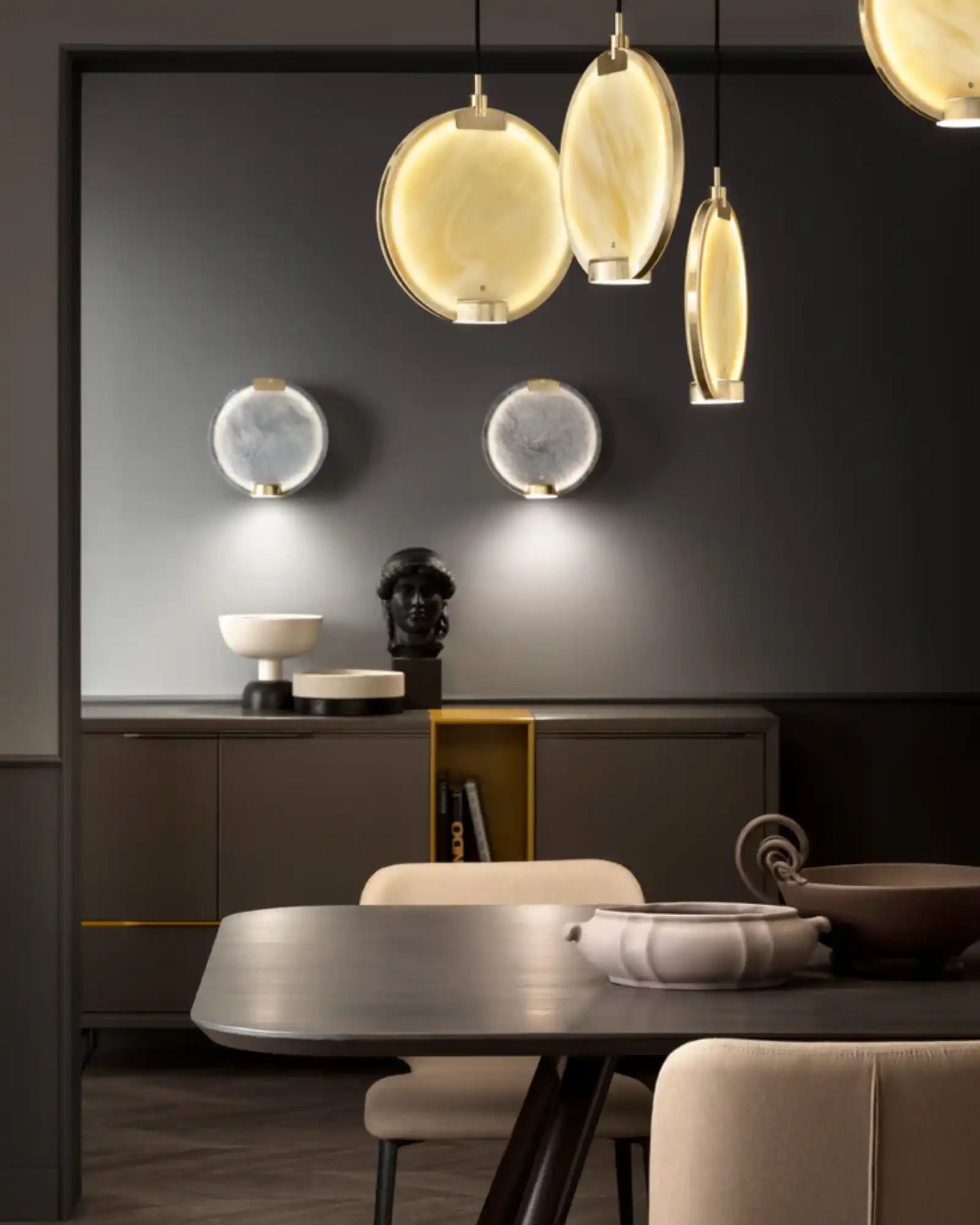 Horo Pendant Light by Masiero Lighting featured within a contemporary dining | Nook Collections