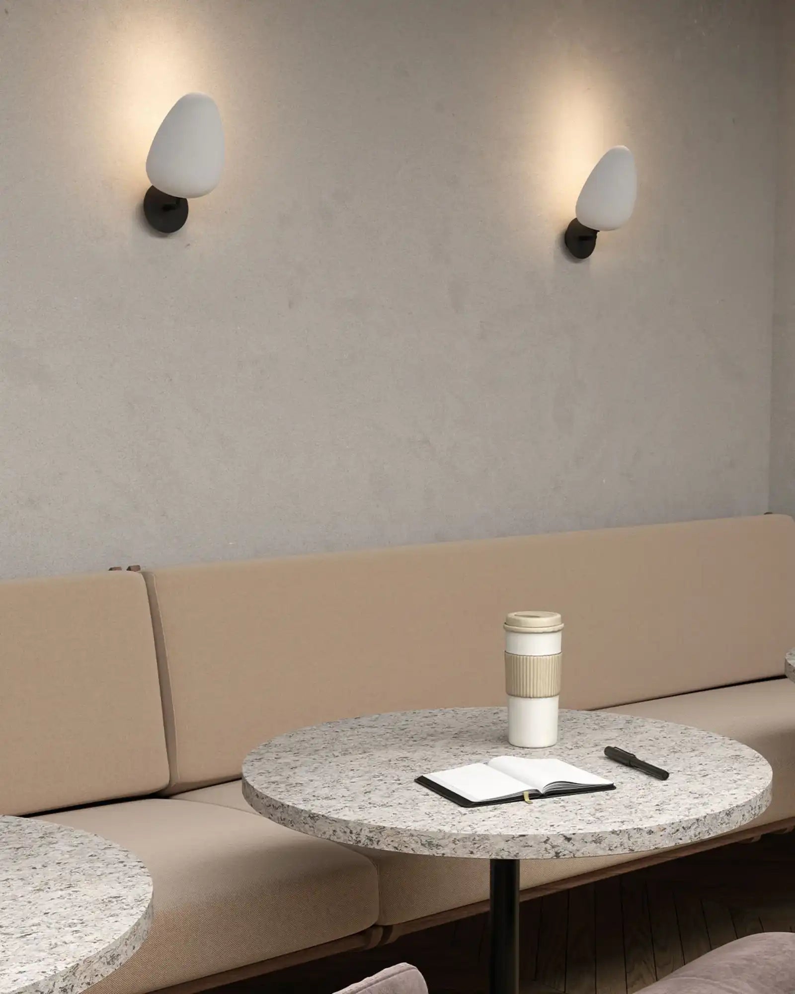 Kezo Wall Lamp by Aromas Del Campo featured in a modern cafe | Nook Collections