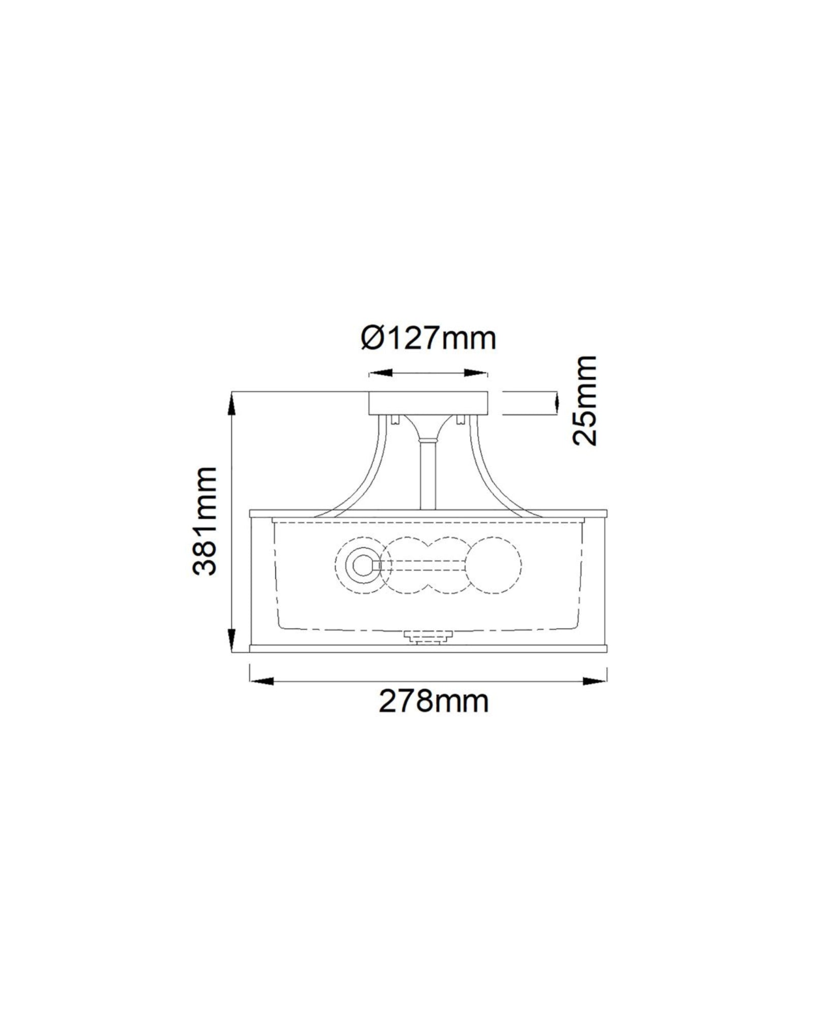 Lacey Semi-Flush Ceiling Light