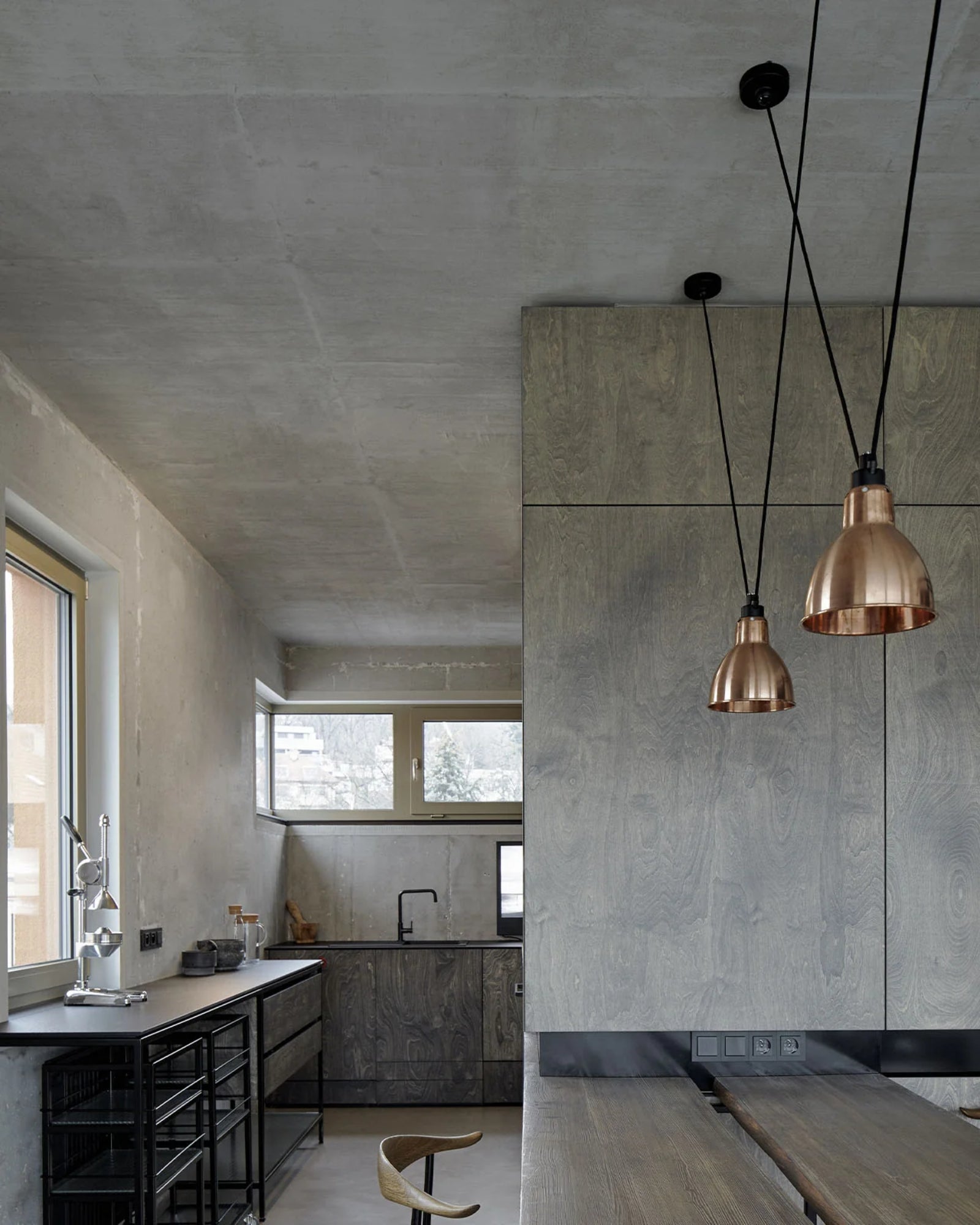 Les Acrobates de GRAS Dual Pendant Light by DCW Interiors featured in a industrial kitchen | Nook Collections