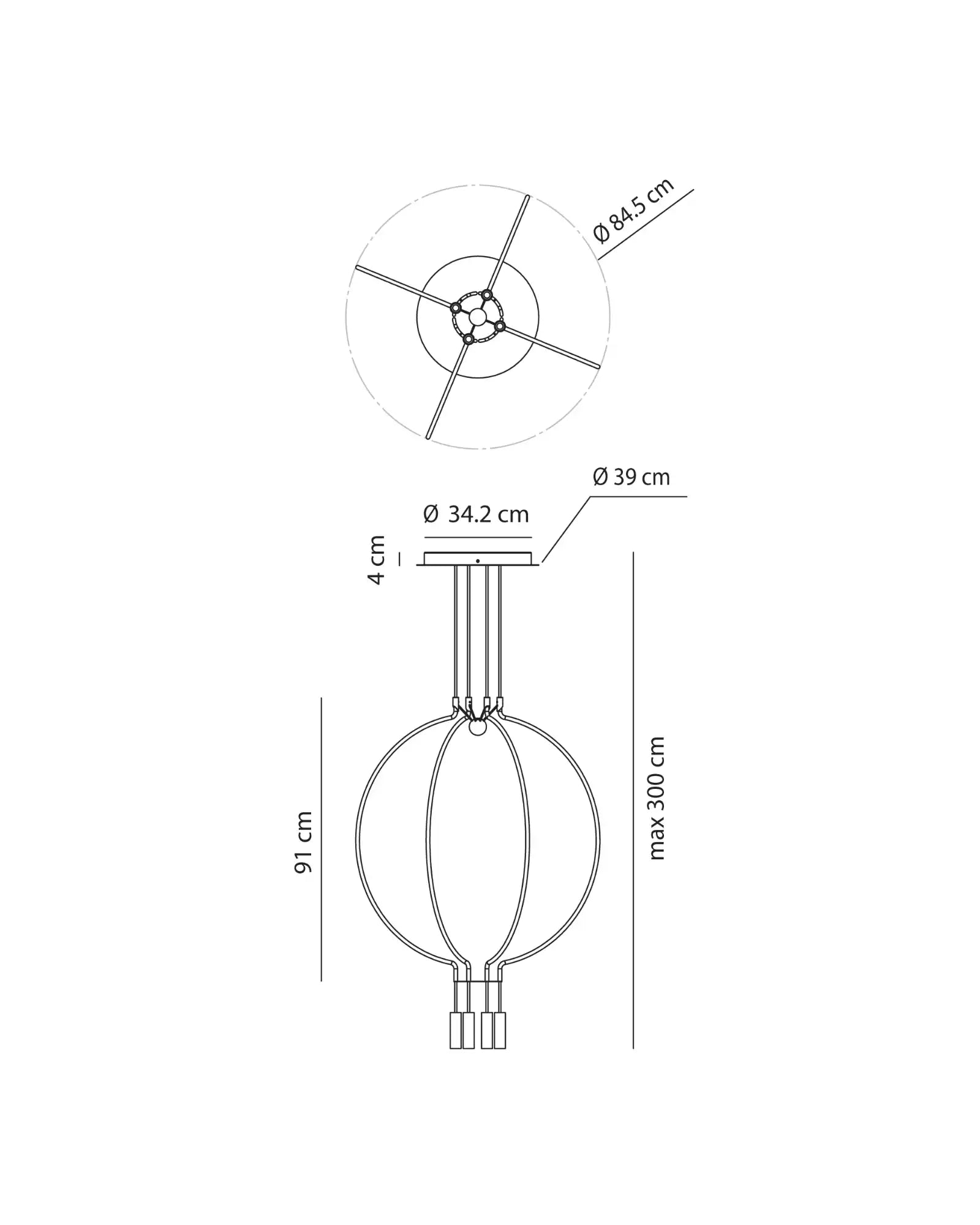 Liaison 4lt Pendant Light