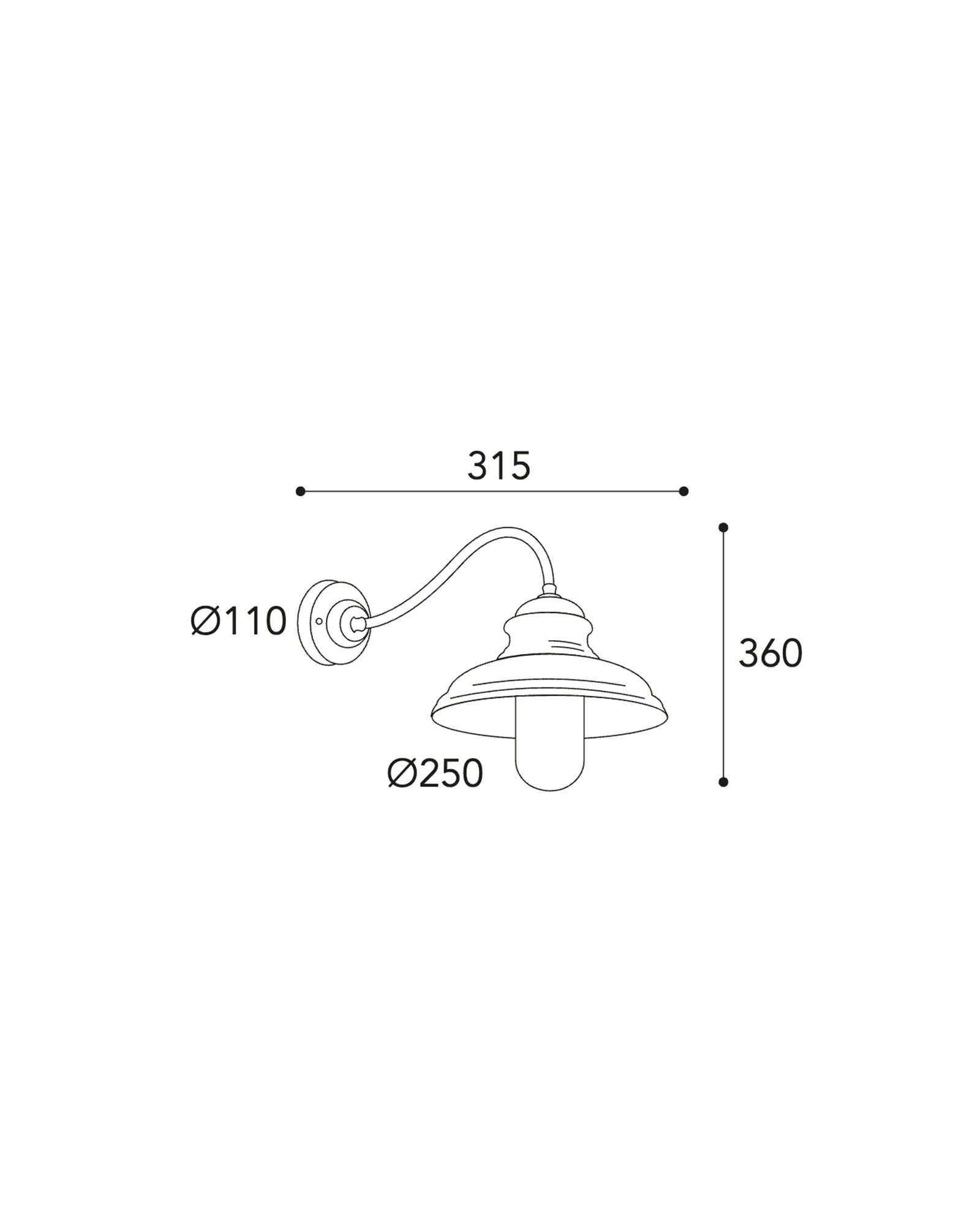 Little Mill Curve Wall Light