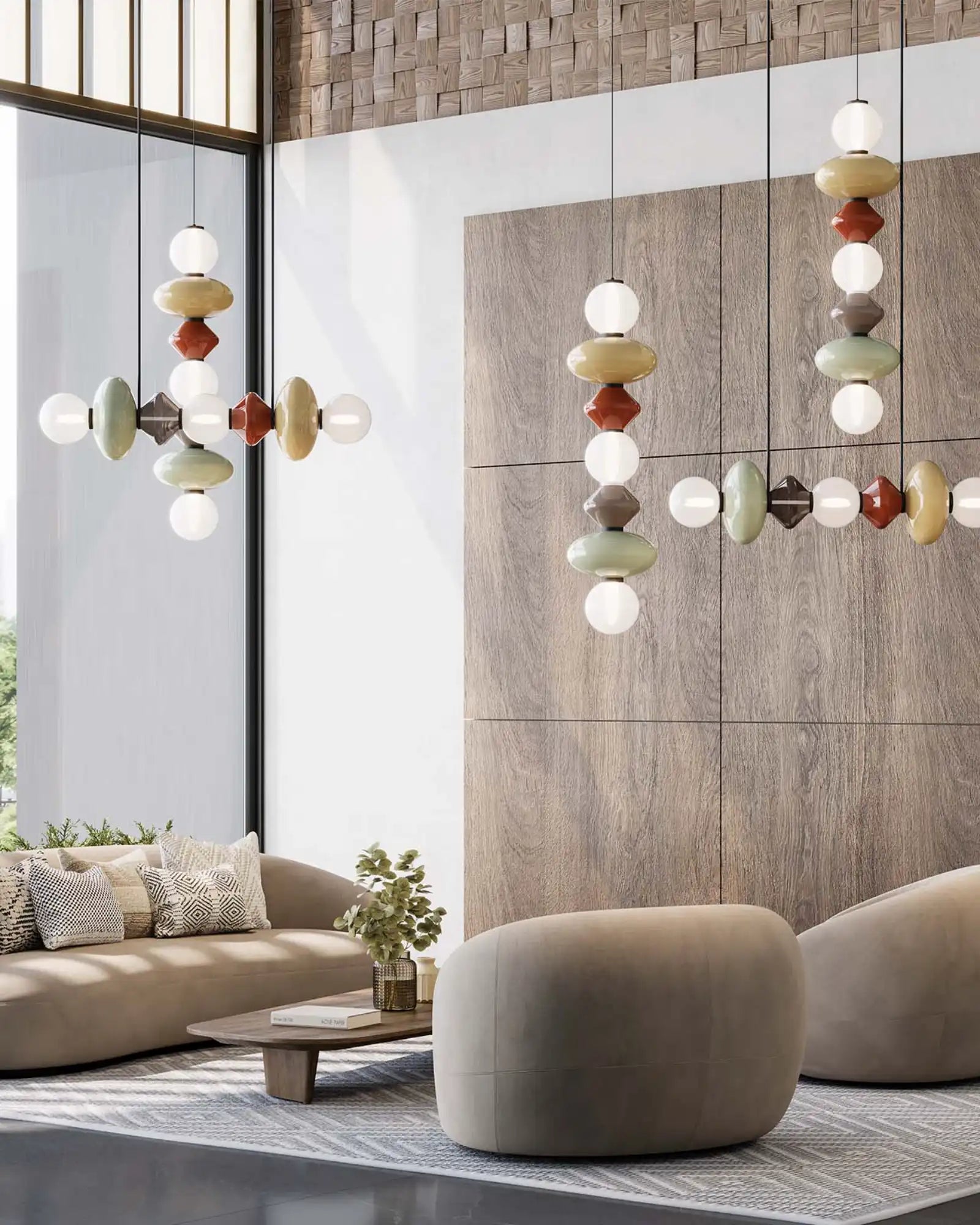 Mapi Vertical Pendant Light by Aromas Del Campo featured in a scandinavian living room | Nook Collections