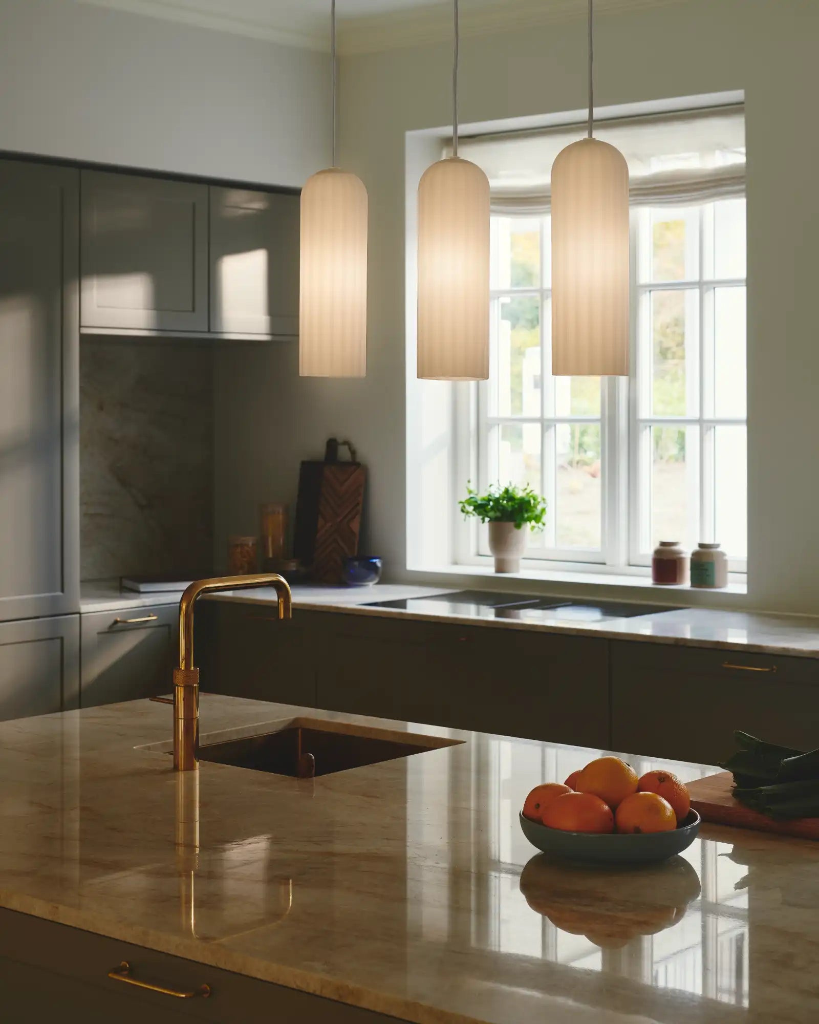 Miella 3lt Pendant Light by Nordlux Lighting featured within a contemporary kitchen nook | Nook Collections